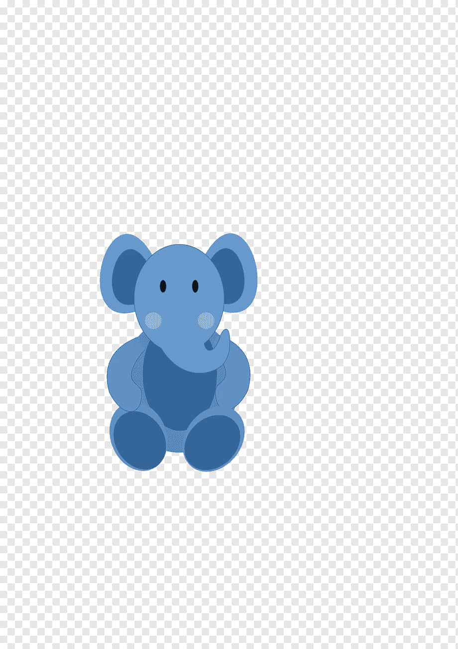 blue, cartoon elephant, round ears, HD Phone Wallpaper