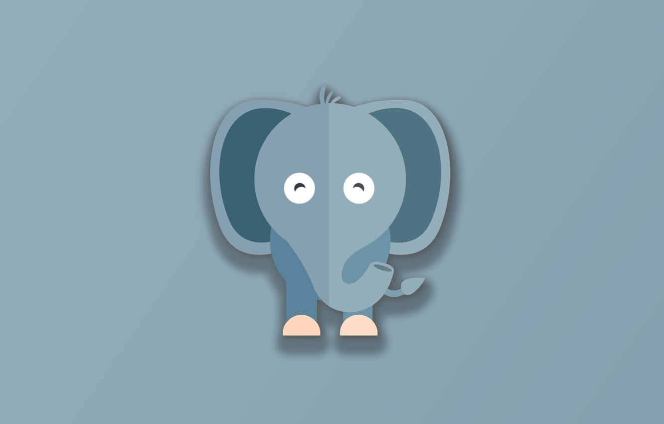 cute elephant, cartoon elephant, big eyes, HD Desktop Wallpaper