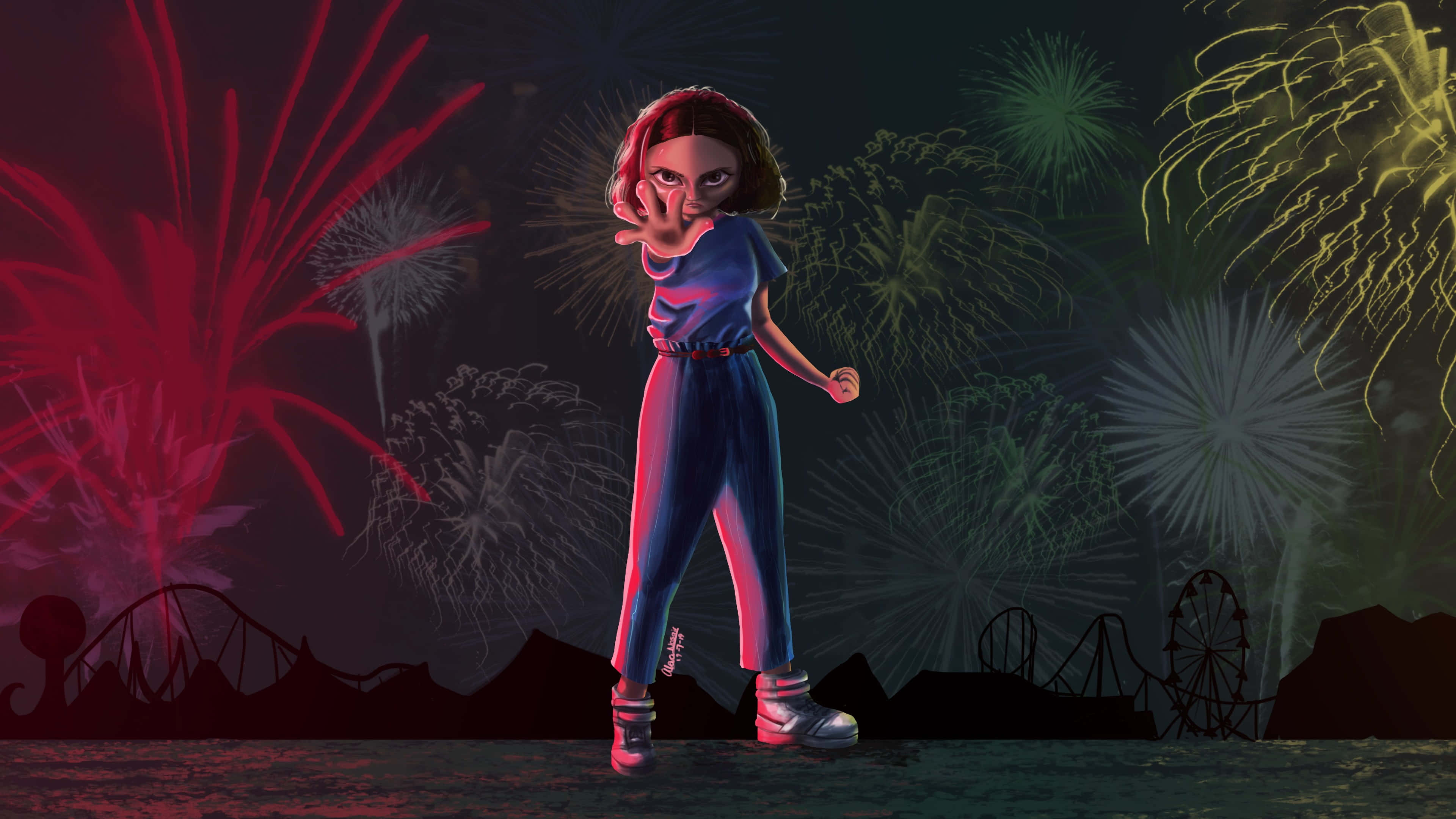 Eleven, Stranger Things, blue jumpsuit, 4K Desktop Wallpaper