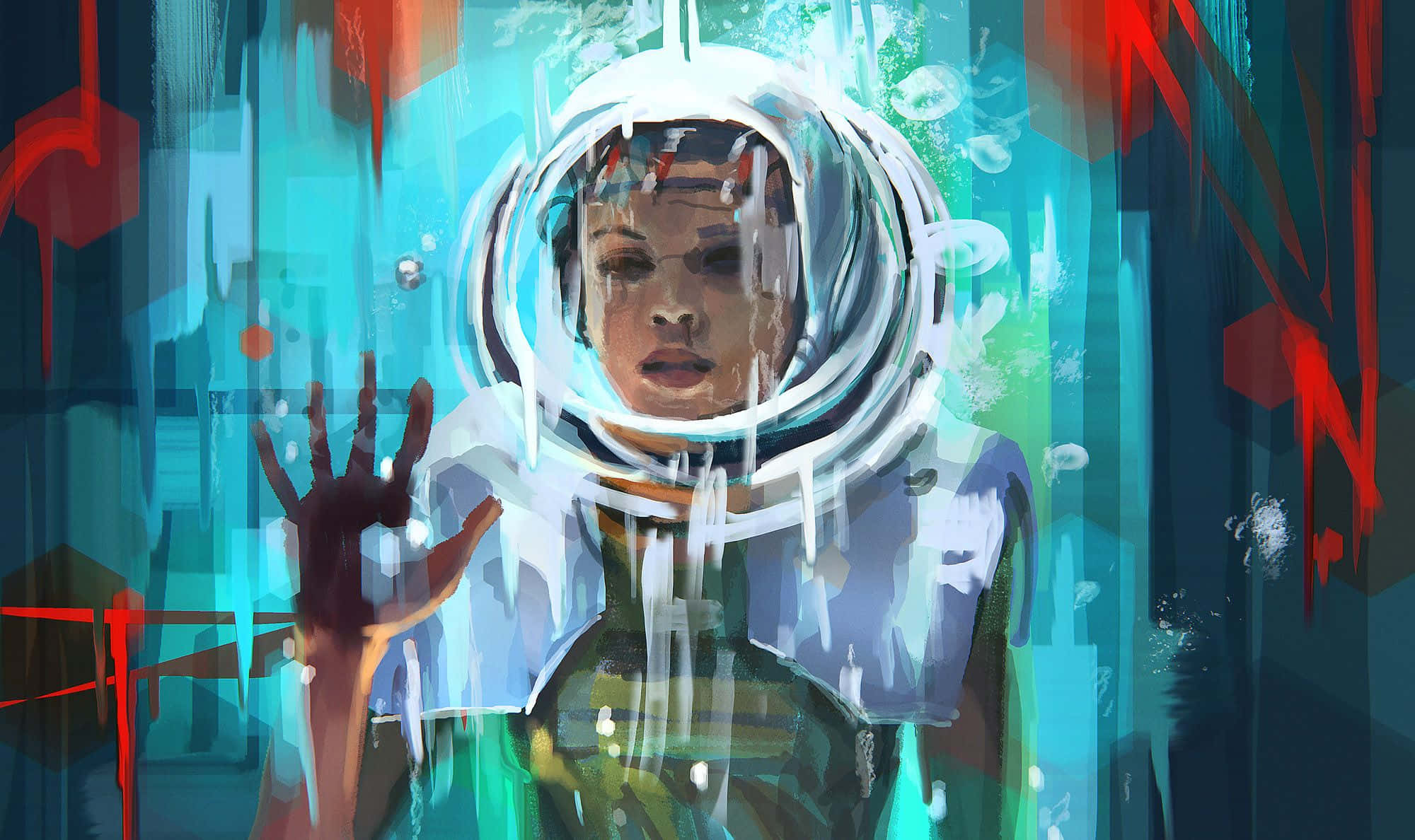 Eleven Stranger Things, teal, red, Full HD Desktop Wallpaper