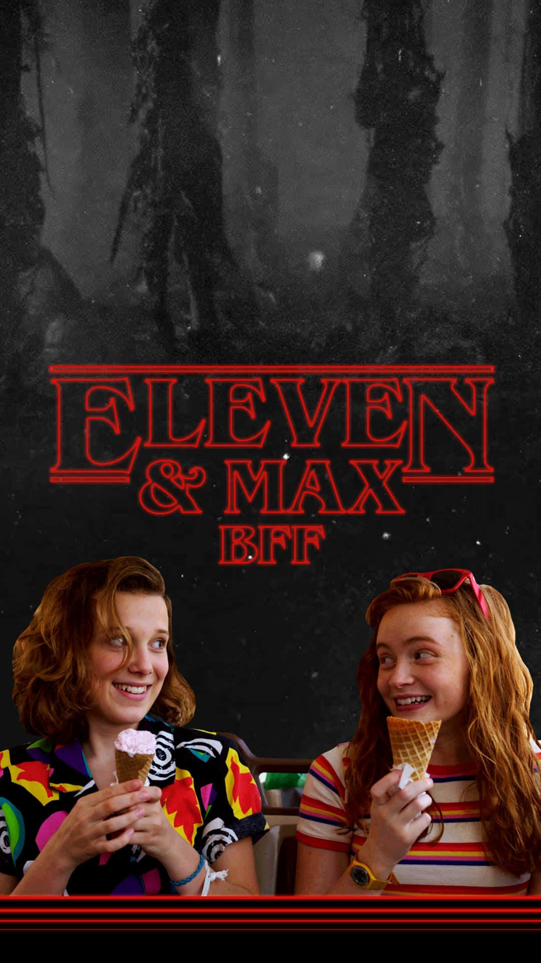 Eleven, Stranger Things, red neon text, Full HD Phone Wallpaper