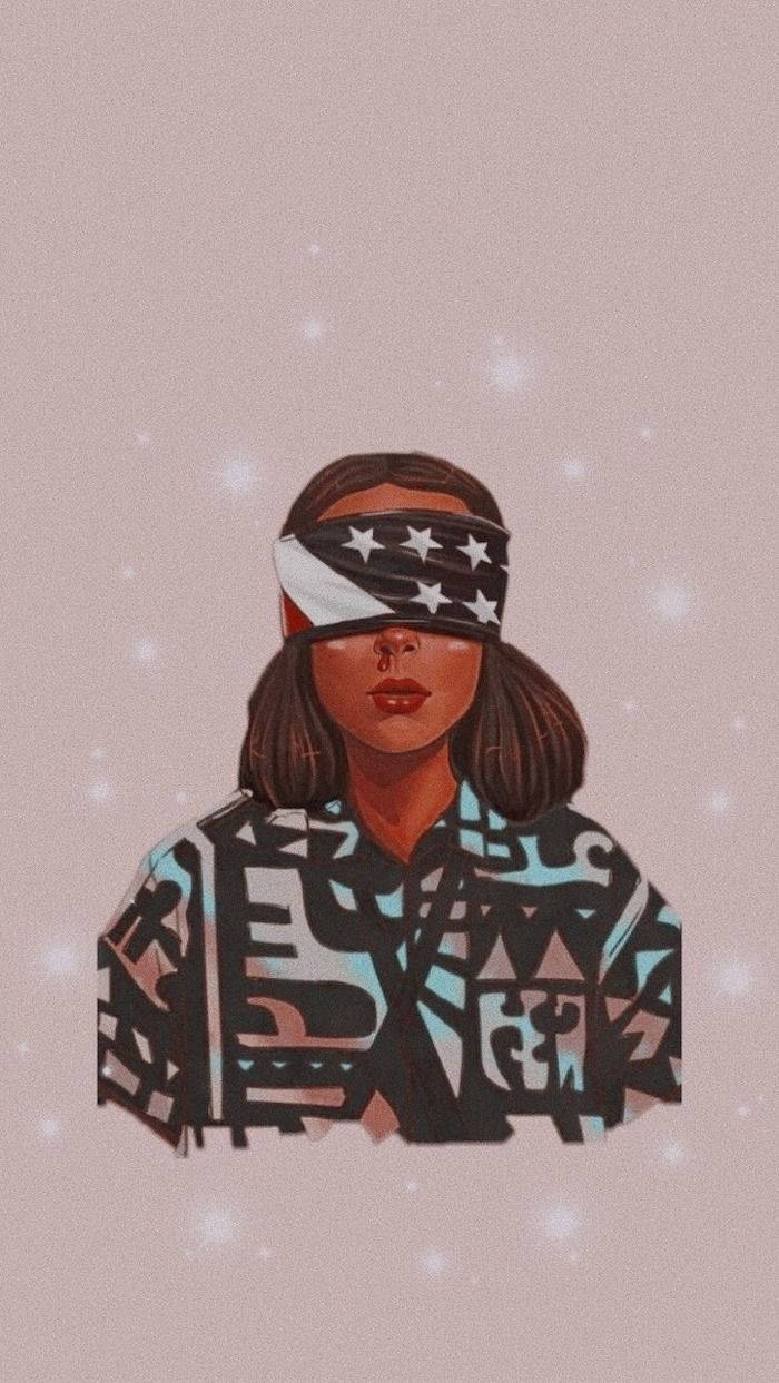 Eleven, Stranger Things, star-patterned blindfold, SD Phone Wallpaper