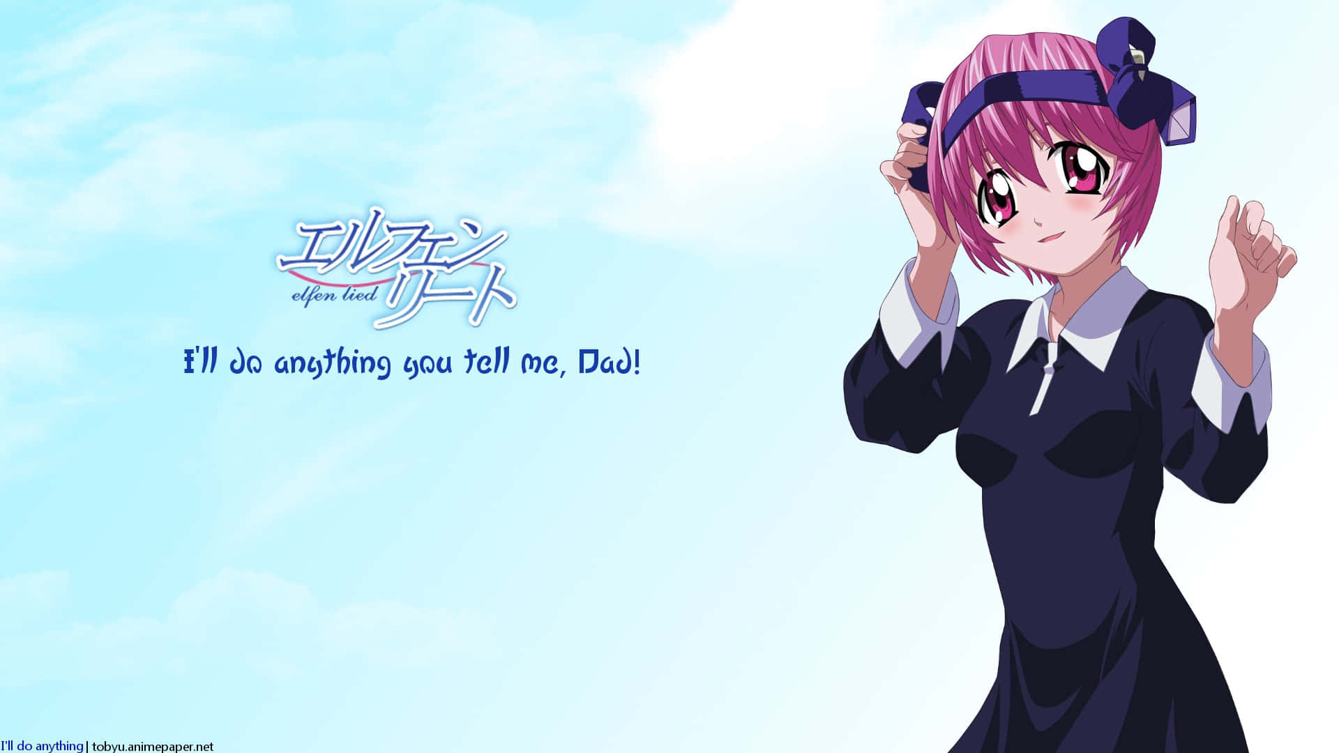 Elfen Lied, Nana, pink hair, Full HD Desktop Wallpaper