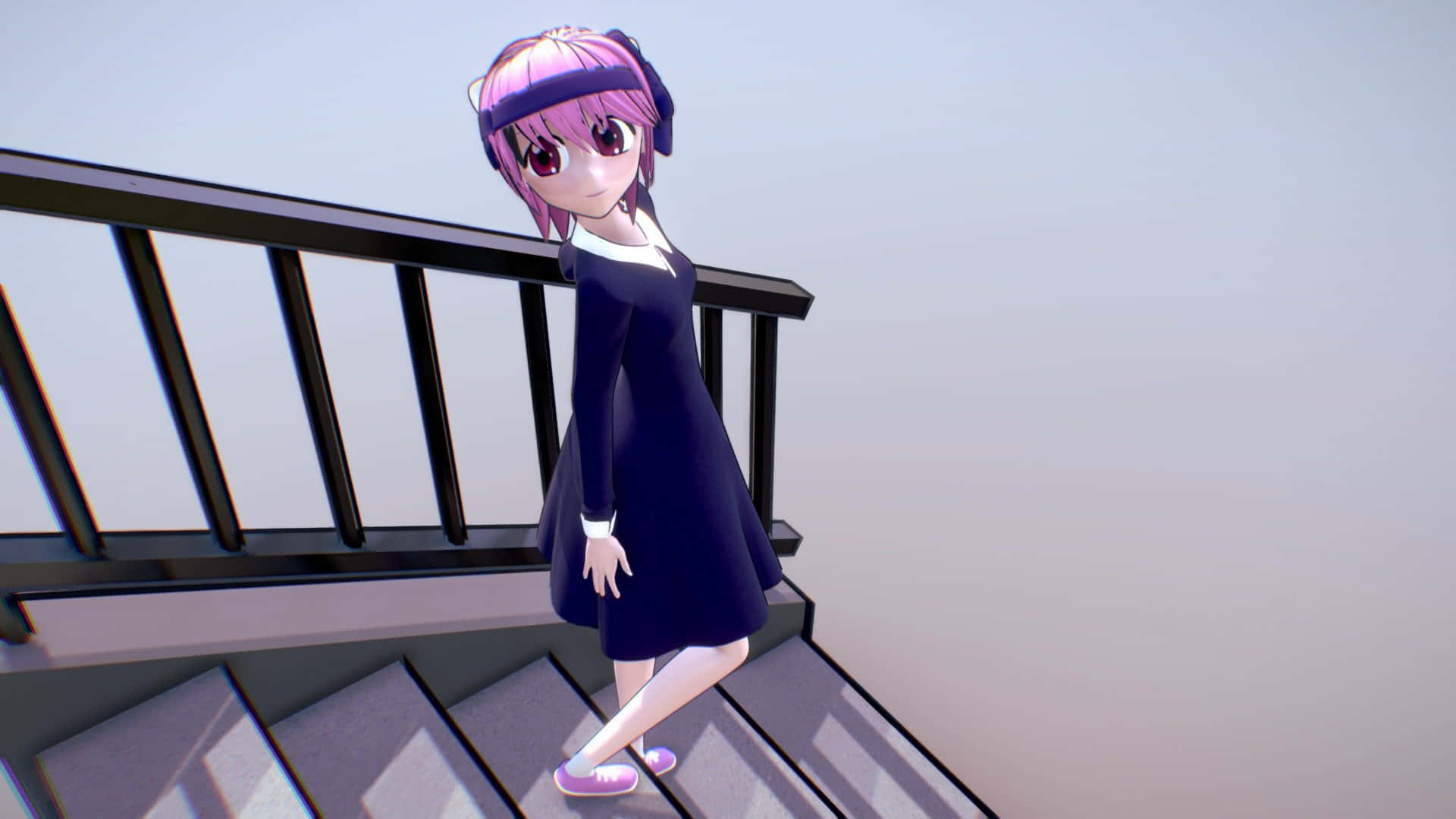 Elfen Lied, Nana, purple-haired anime girl, Full HD Desktop Wallpaper