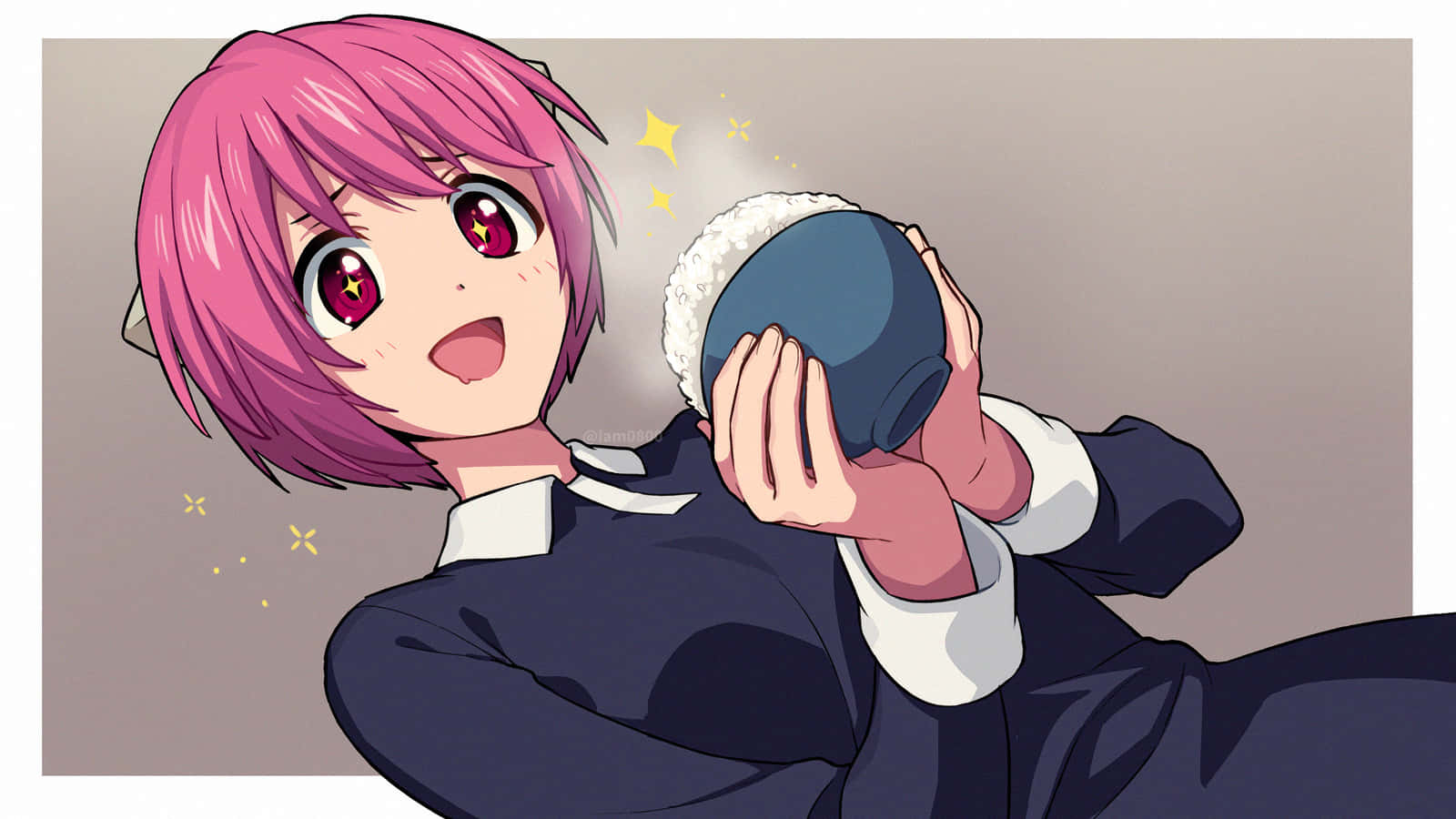 Elfen Lied Nana, pink-haired anime girl, dark uniform, HD Desktop Wallpaper