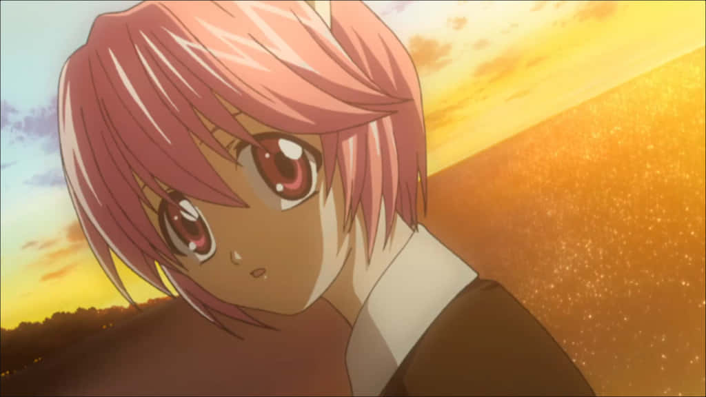 Elfen Lied Nana, pink-haired, red eyes, SD Desktop Wallpaper