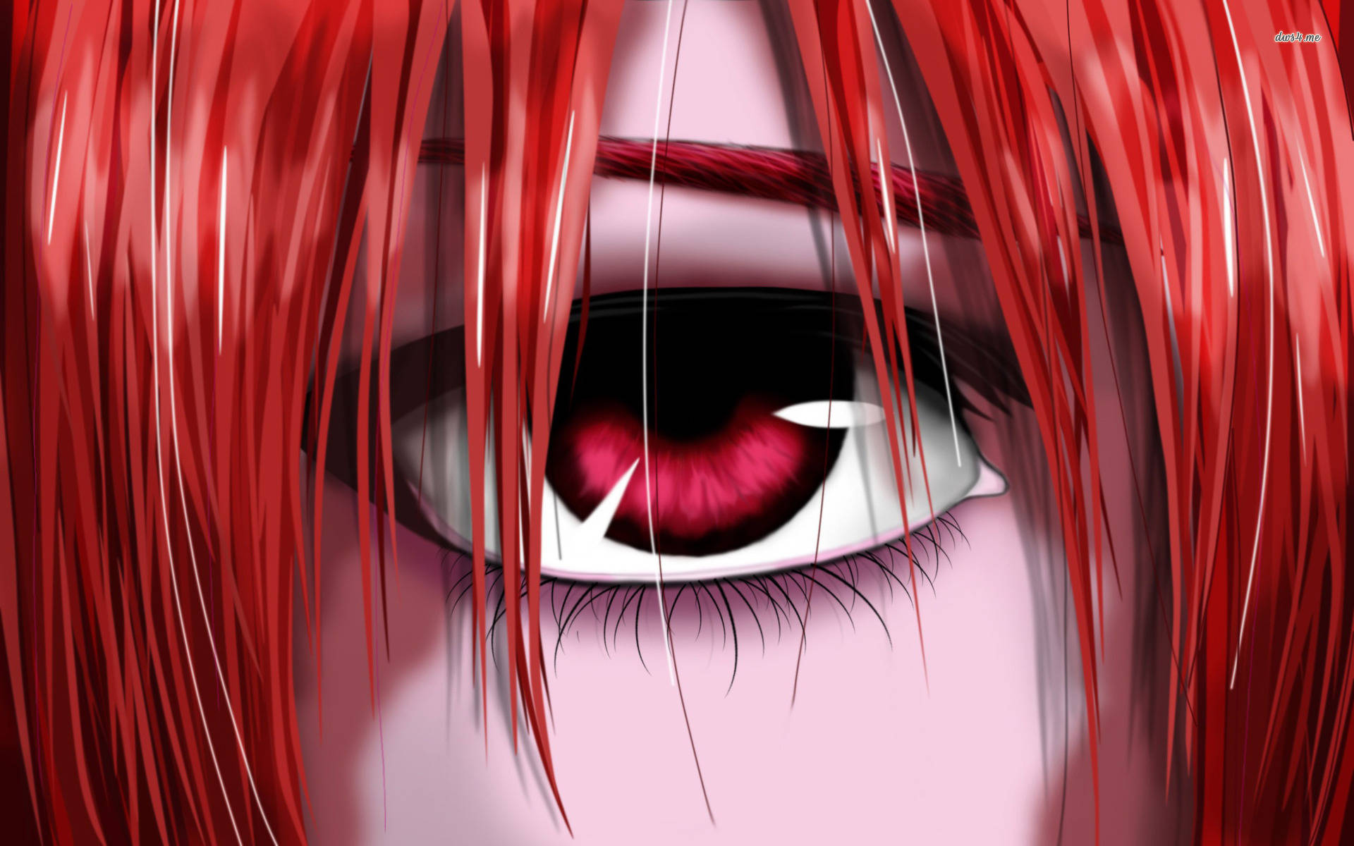 Elfen Lied, red iris, vivid red, Full HD Desktop Wallpaper