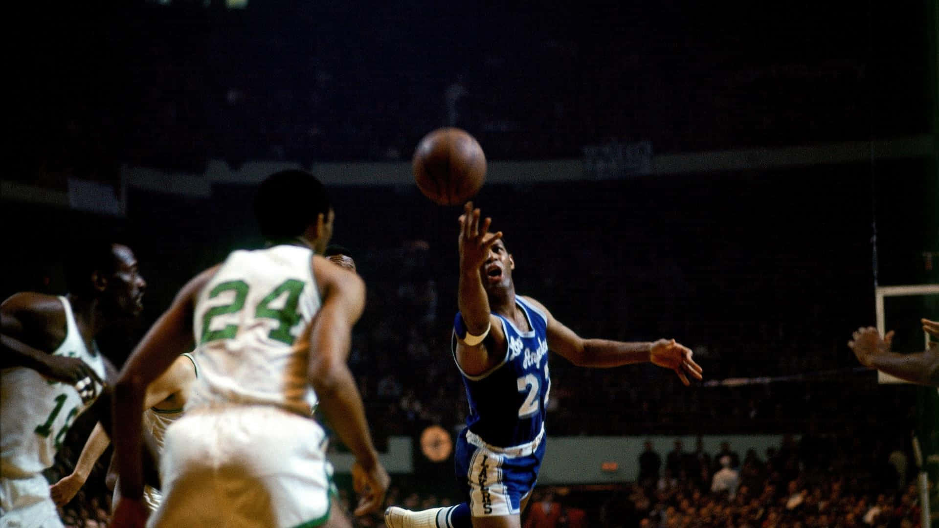 Elgin Baylor, blue, white, Full HD Desktop Wallpaper