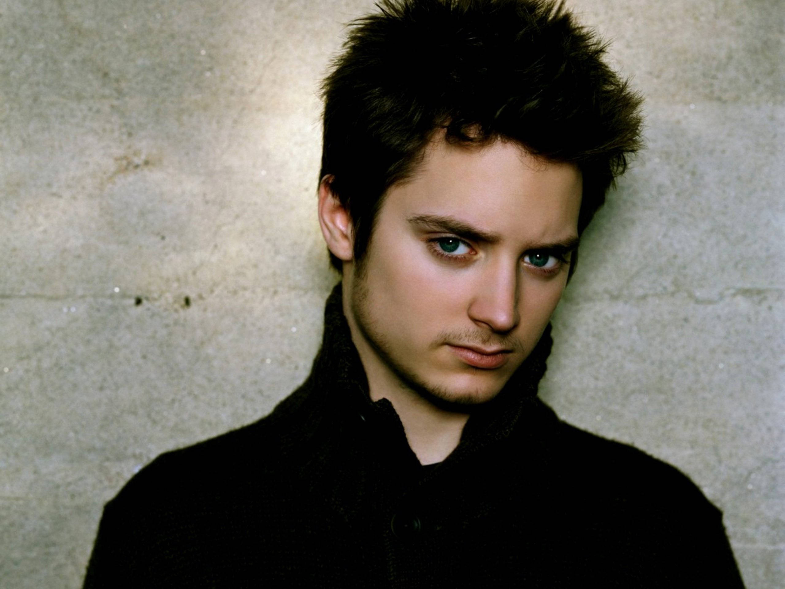 Elijah Wood, vintage style, intense blue eyes, 2K Desktop Wallpaper