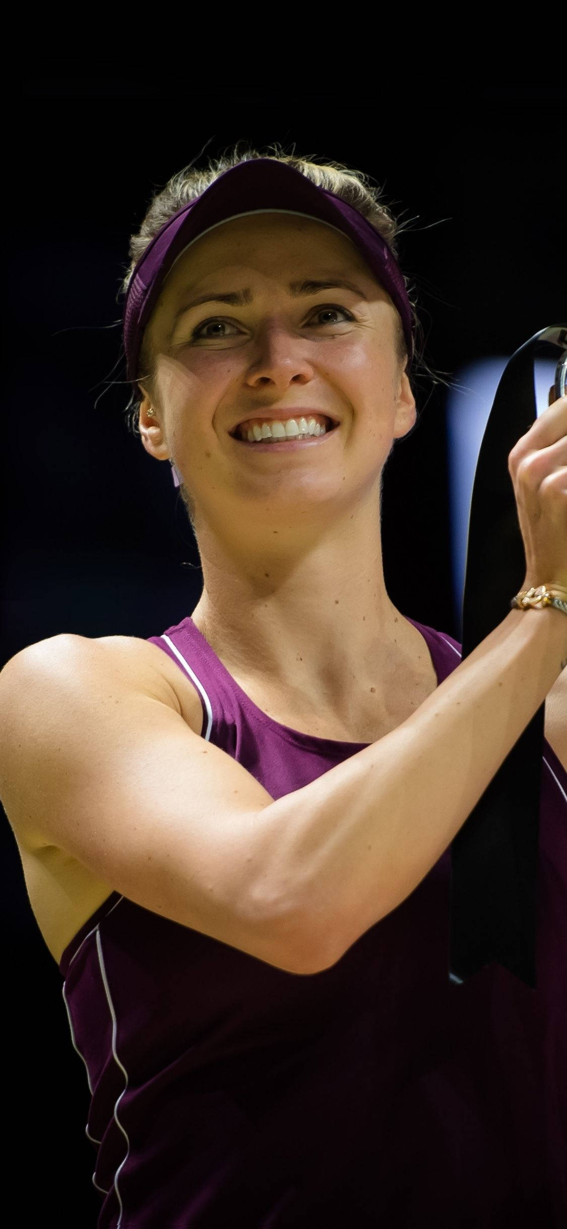 Elina Svitolina, purple gear, racket, Full HD Phone Wallpaper