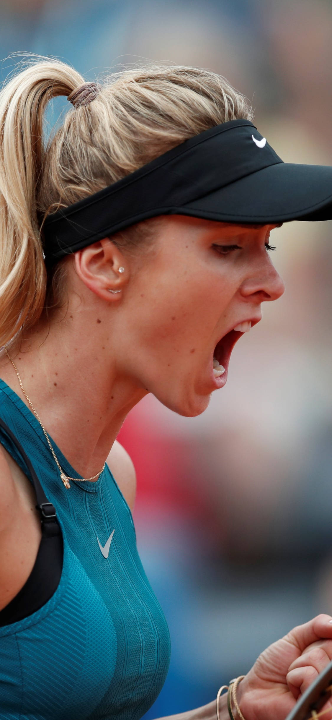 Elina Svitolina, blonde ponytail, black visor, Full HD Phone Wallpaper