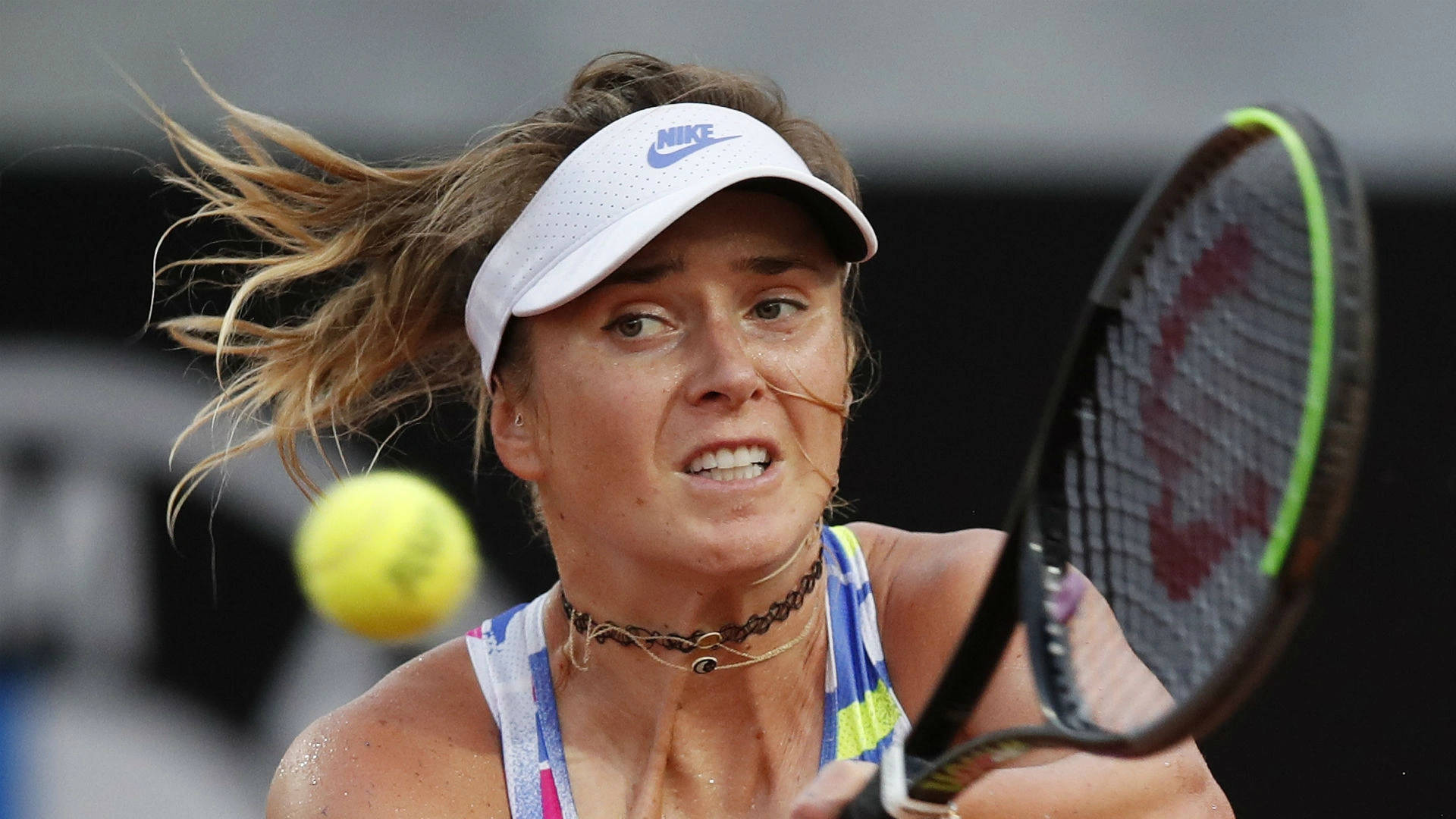 Elina Svitolina, tennis player, flying hair, Full HD Desktop Wallpaper
