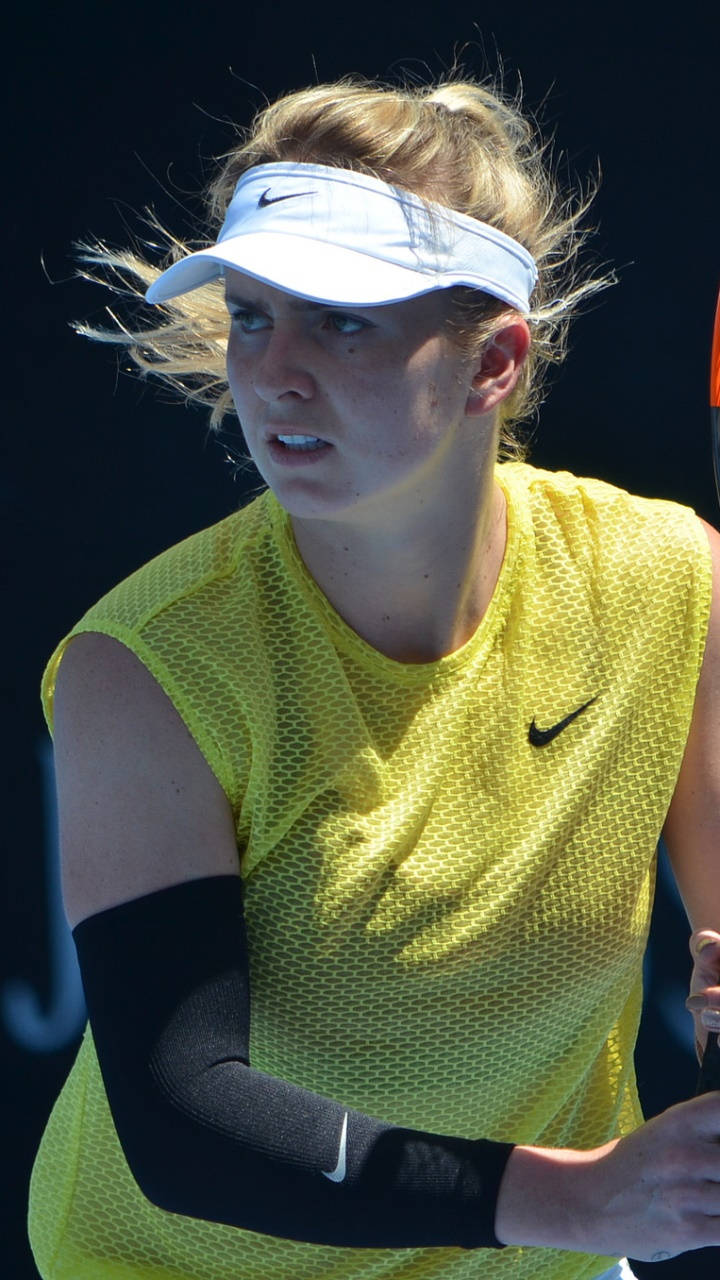 Elina Svitolina, black sleeve, bright yellow mesh top, HD Phone Wallpaper