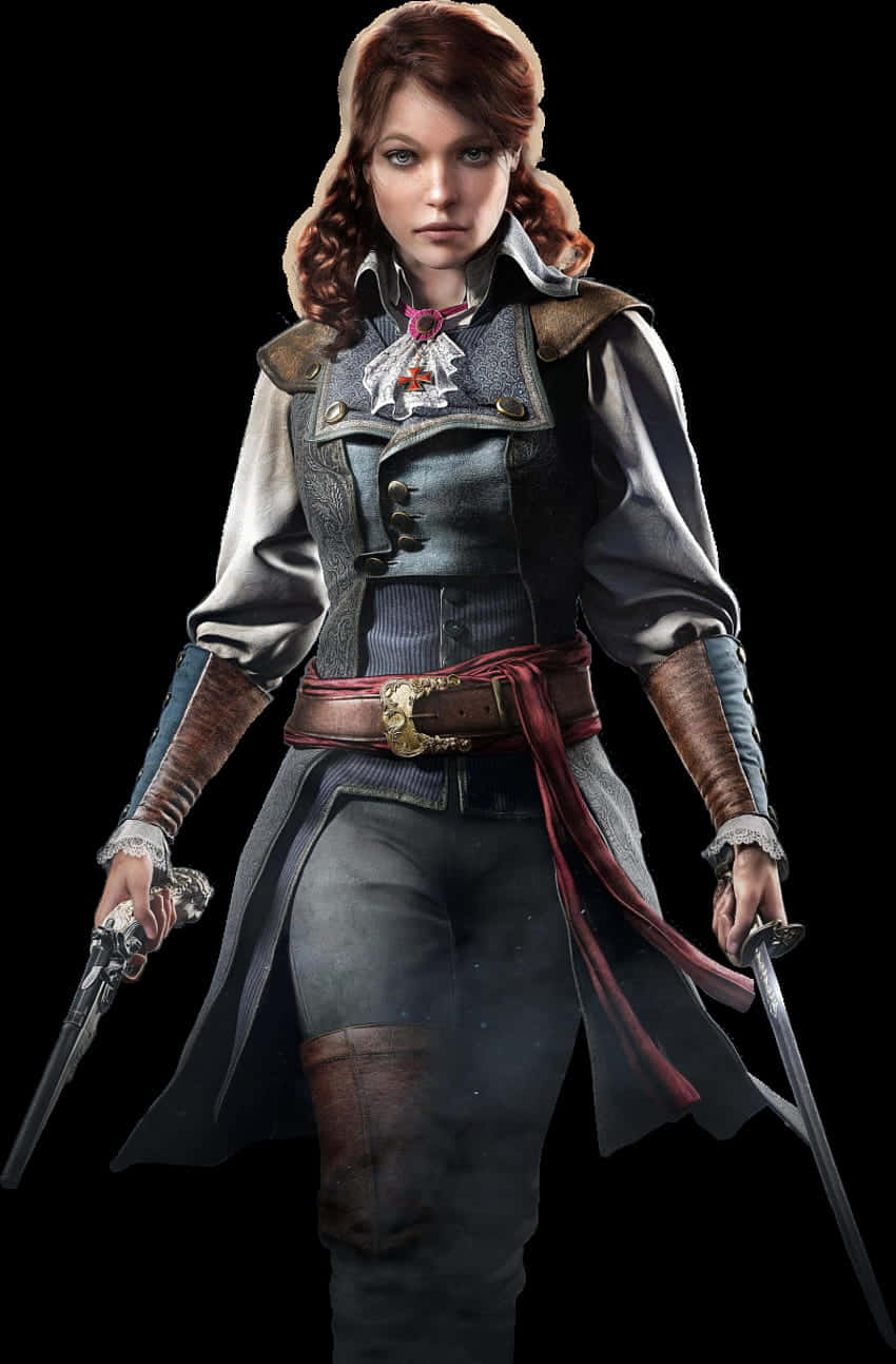 Élise De La Serre, red hair, dual weapons, HD Phone Wallpaper