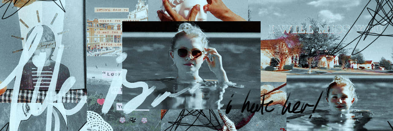 Eliza Scanlen, collage, vintage photos, HD Desktop Wallpaper