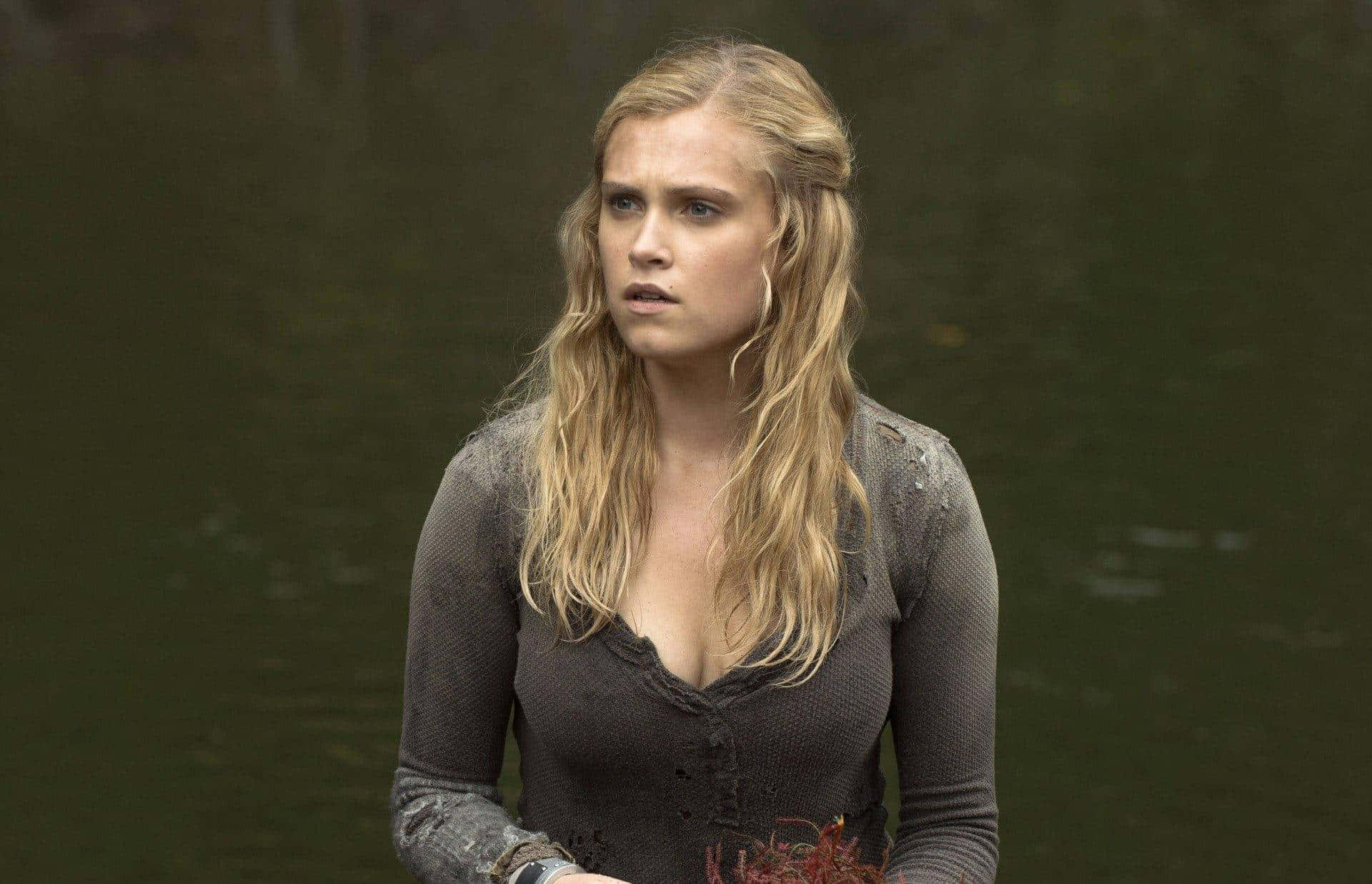 Eliza Taylor, survival scene, wet blonde hair, Full HD Desktop Wallpaper