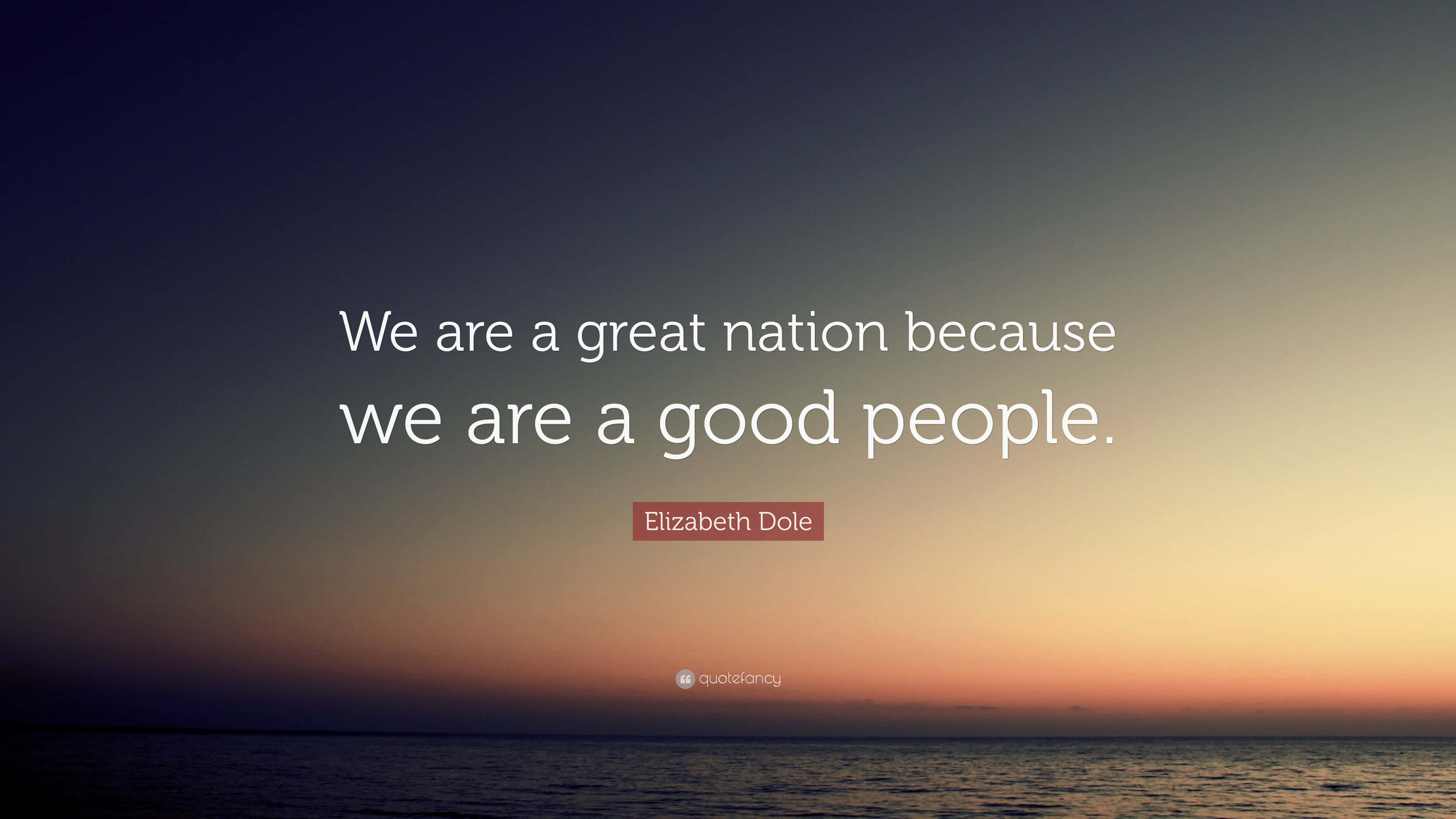 Elizabeth Dole, good people quotes, serene sunset, 4K Desktop Wallpaper