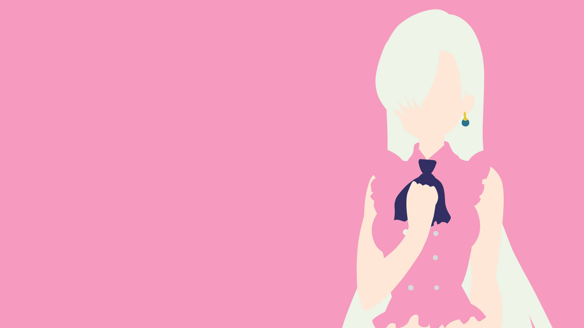 Elizabeth Liones, pale hair, dark bow, Full HD Desktop Wallpaper