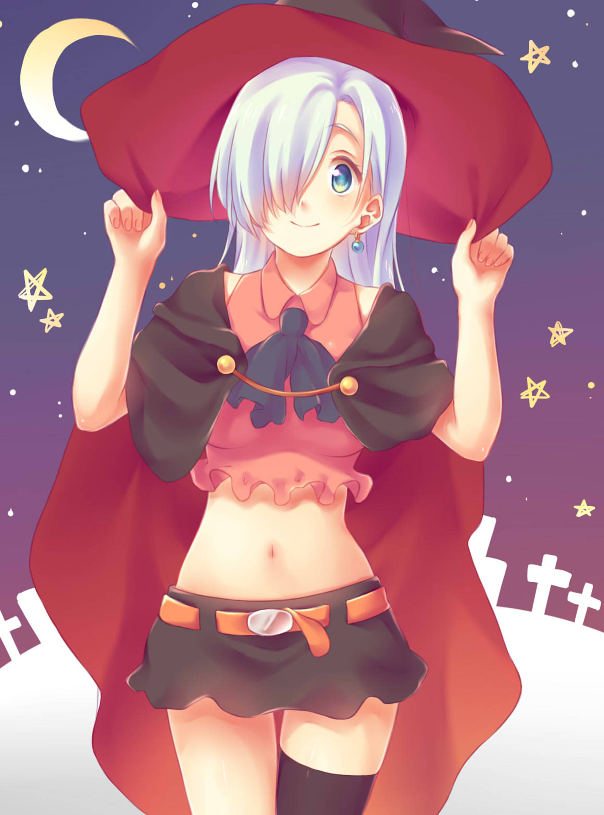 Elizabeth Liones, witch, silver hair, 2K Phone Wallpaper