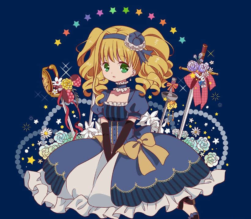 Elizabeth Midford, curly blonde hair, green eyes, SD Desktop Wallpaper