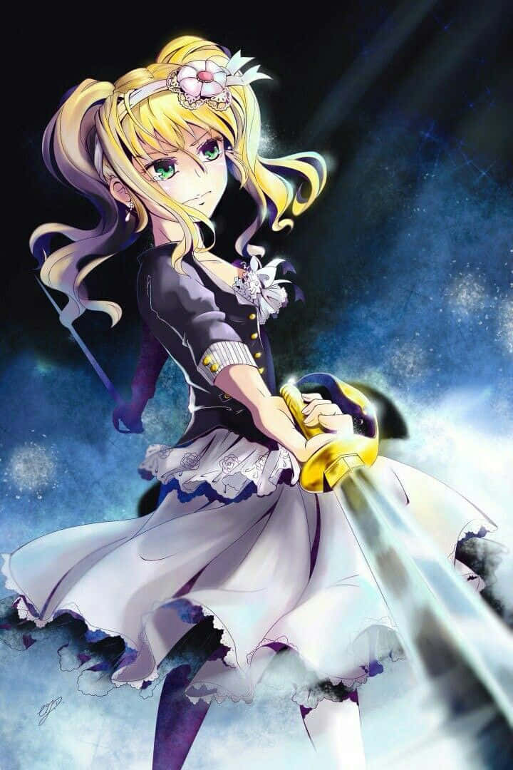 Elizabeth Midford, blonde anime girl, green eyes, SD Phone Wallpaper