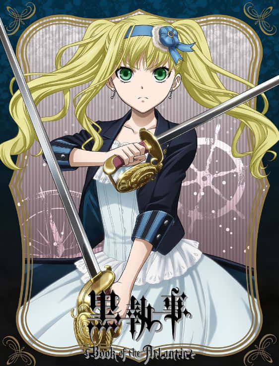 Elizabeth Midford, blonde anime girl, green eyes, SD Phone Wallpaper