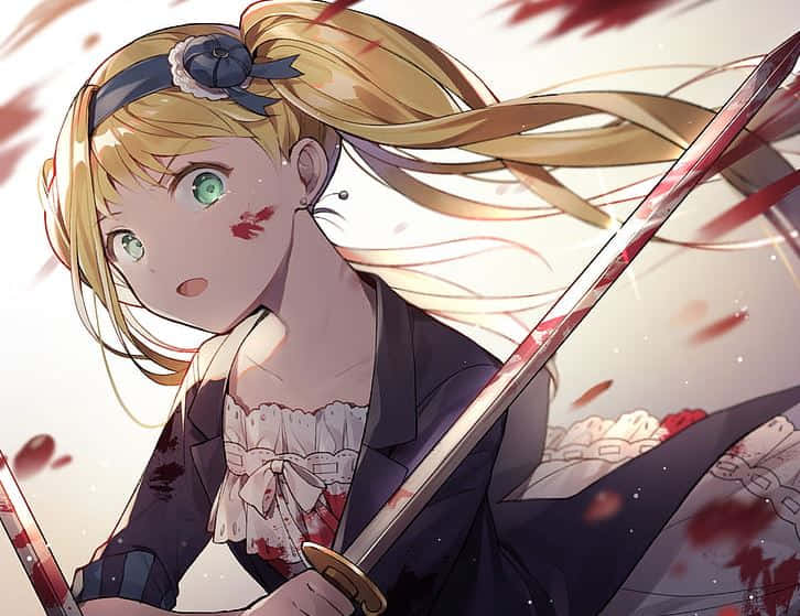 Elizabeth Midford, blonde anime girl, green eyes, SD Desktop Wallpaper