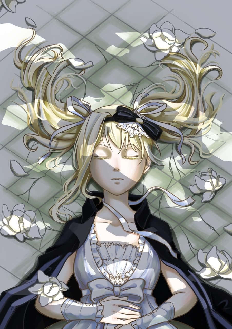Elizabeth Midford, flowing blonde hair, white roses, HD Phone Wallpaper