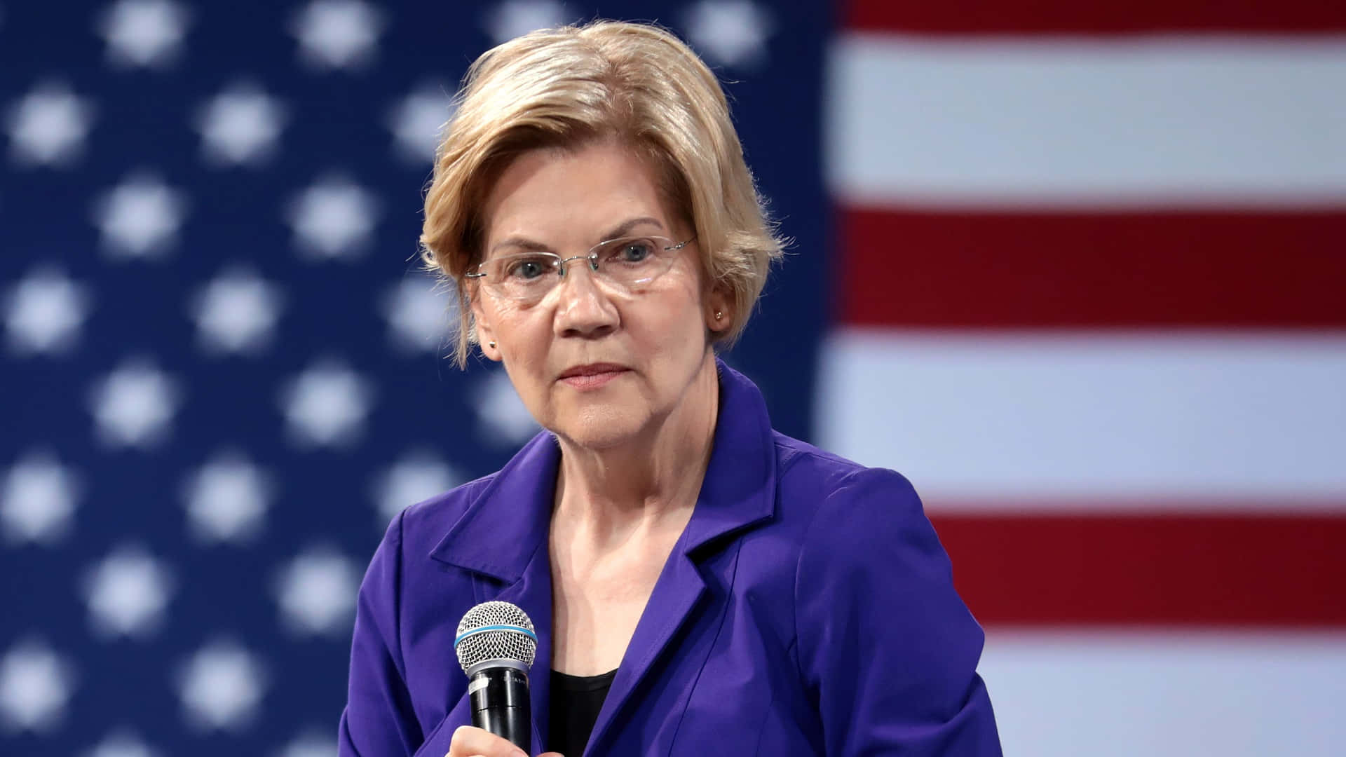 Elizabeth Warren, violet coat, purple blazer, Full HD Desktop Wallpaper