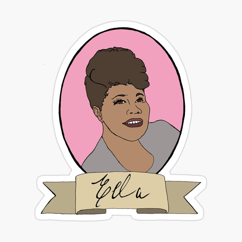 Ella Fitzgerald, oval frame, pink background, SD Desktop Wallpaper