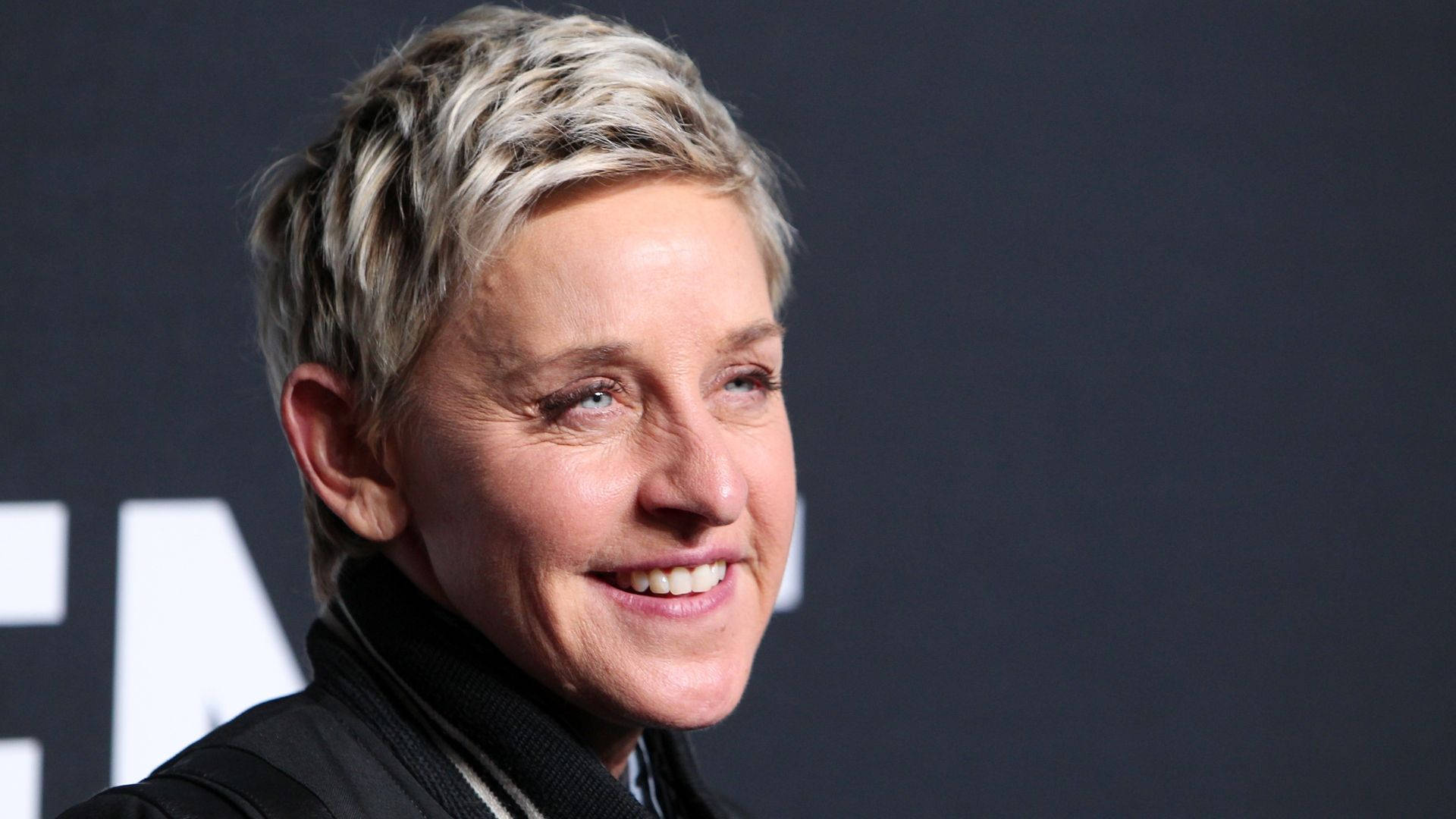 Ellen Degeneres, black outfit, close-up portrait, Full HD Desktop Wallpaper