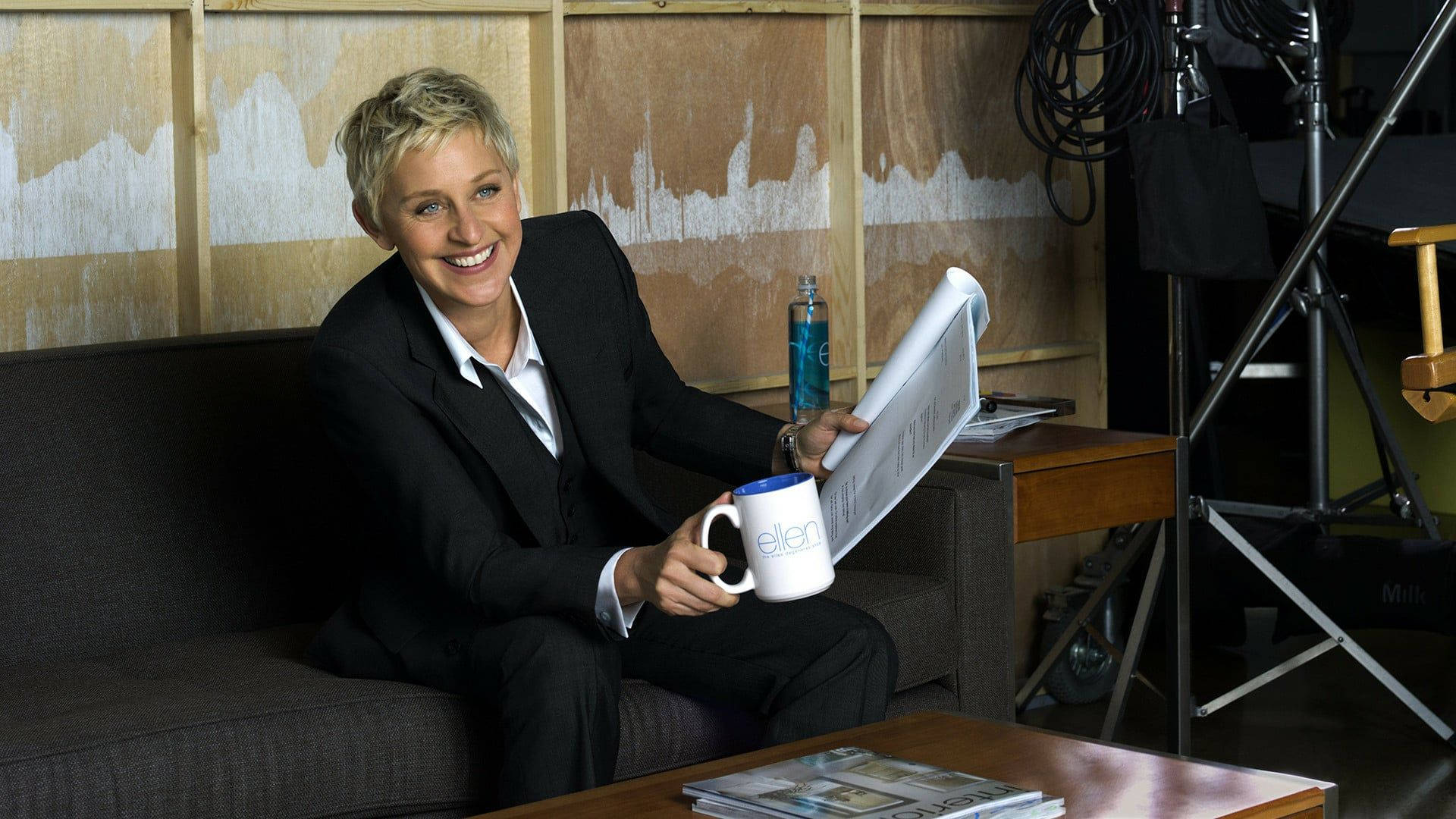 Ellen Degeneres, white, mug, Full HD Desktop Wallpaper