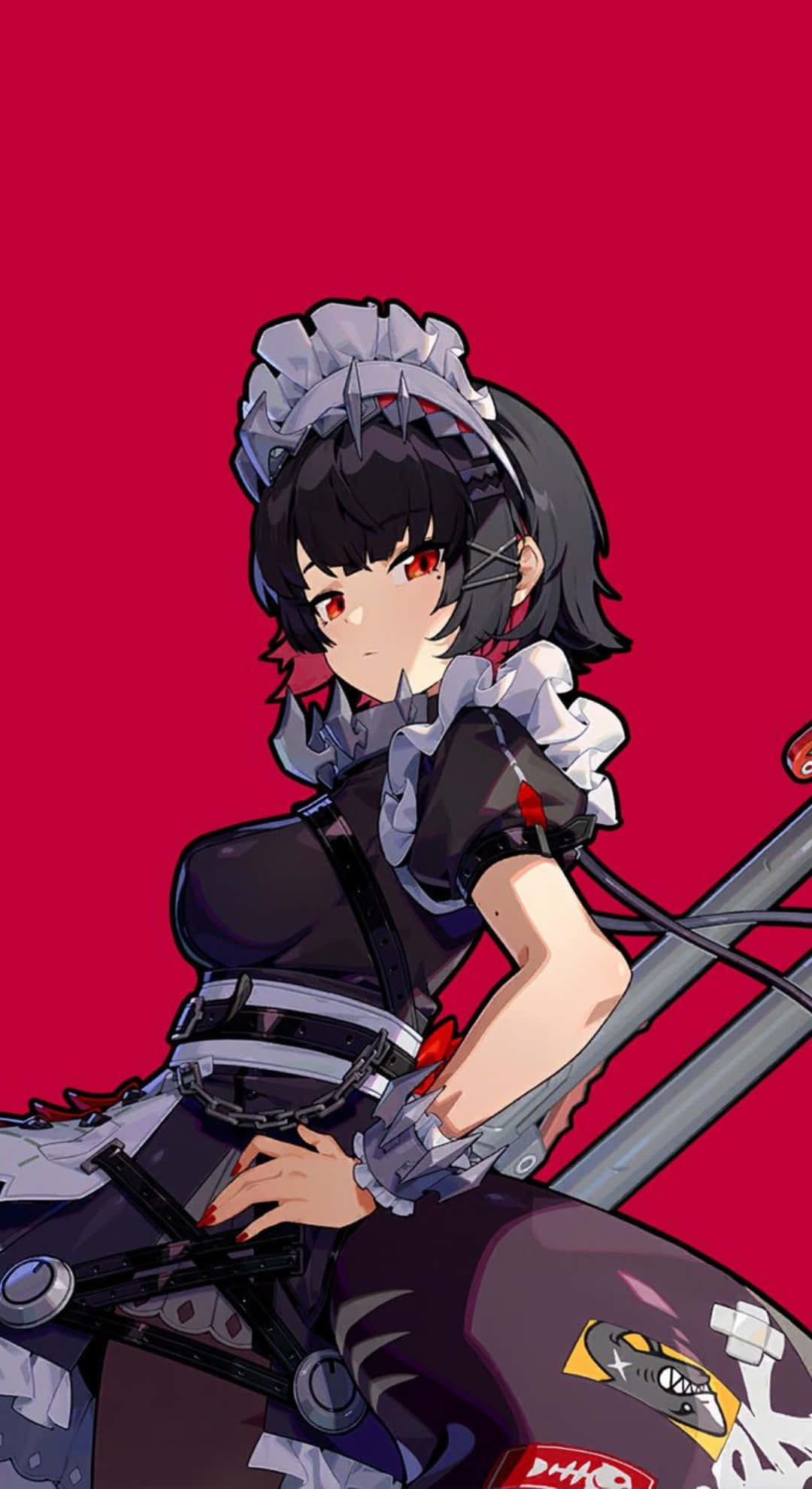 Ellen Joe, black hair, red eyes, Full HD Phone Wallpaper