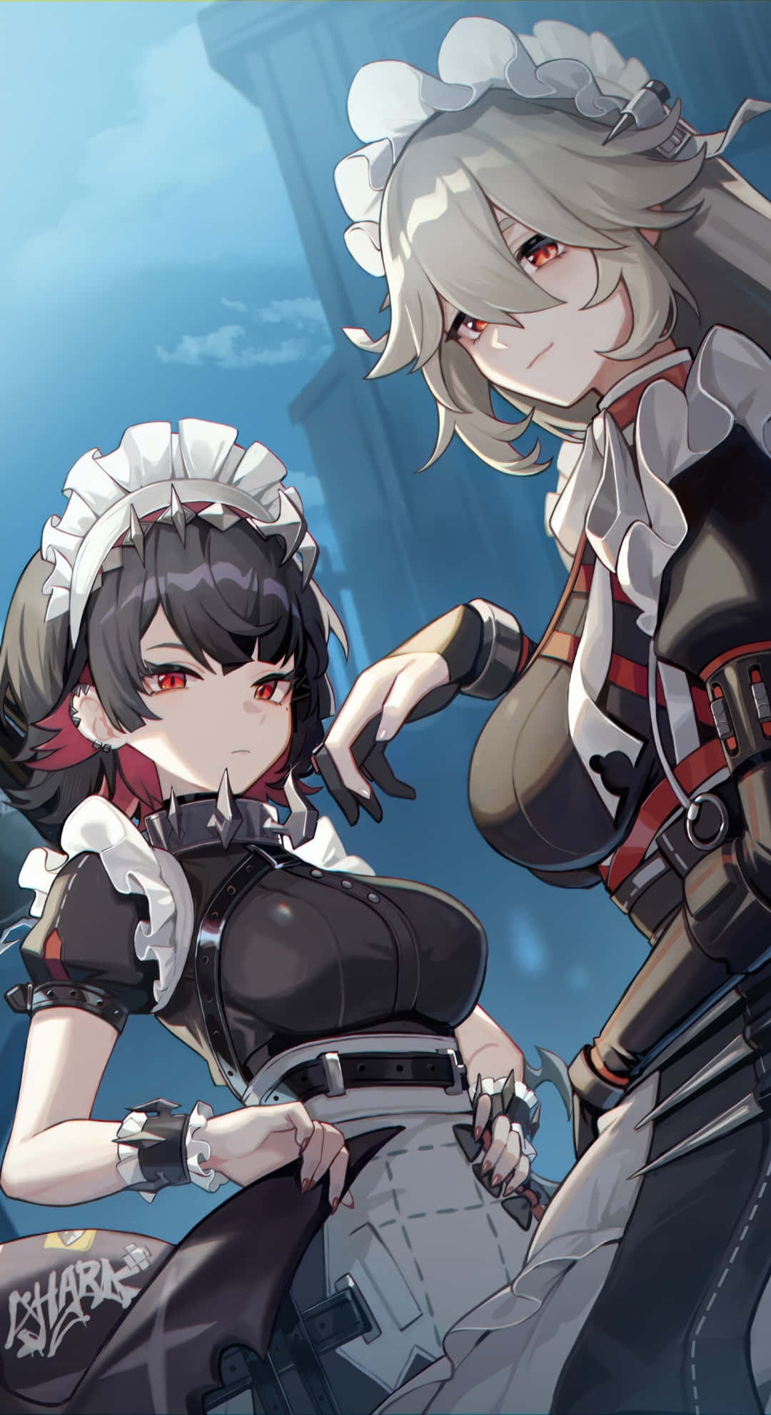 Ellen Joe, maid girls, red eyes, Full HD Phone Wallpaper