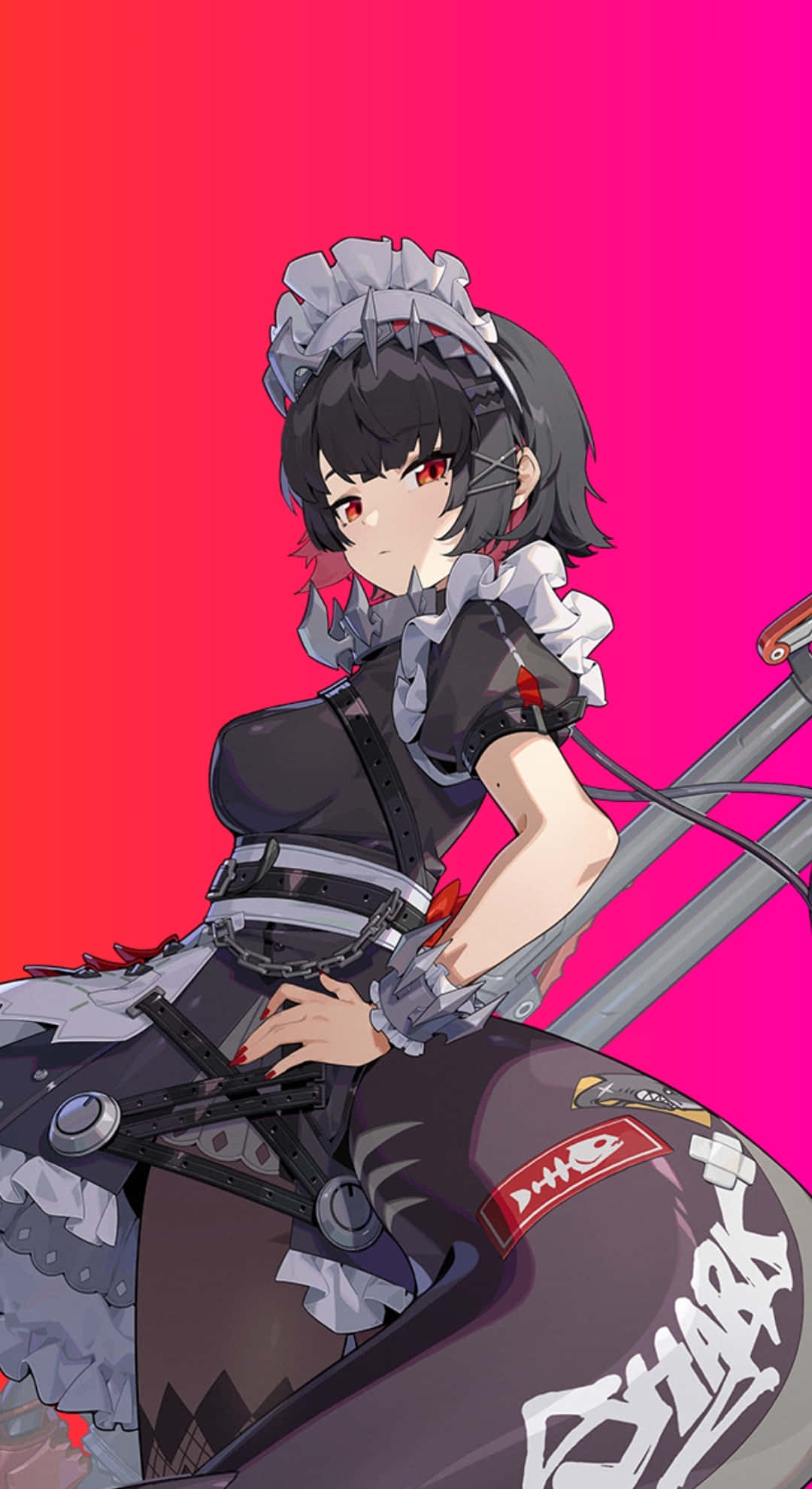 Ellen Joe, cyberpunk maid, dark maid outfit, Full HD Phone Wallpaper