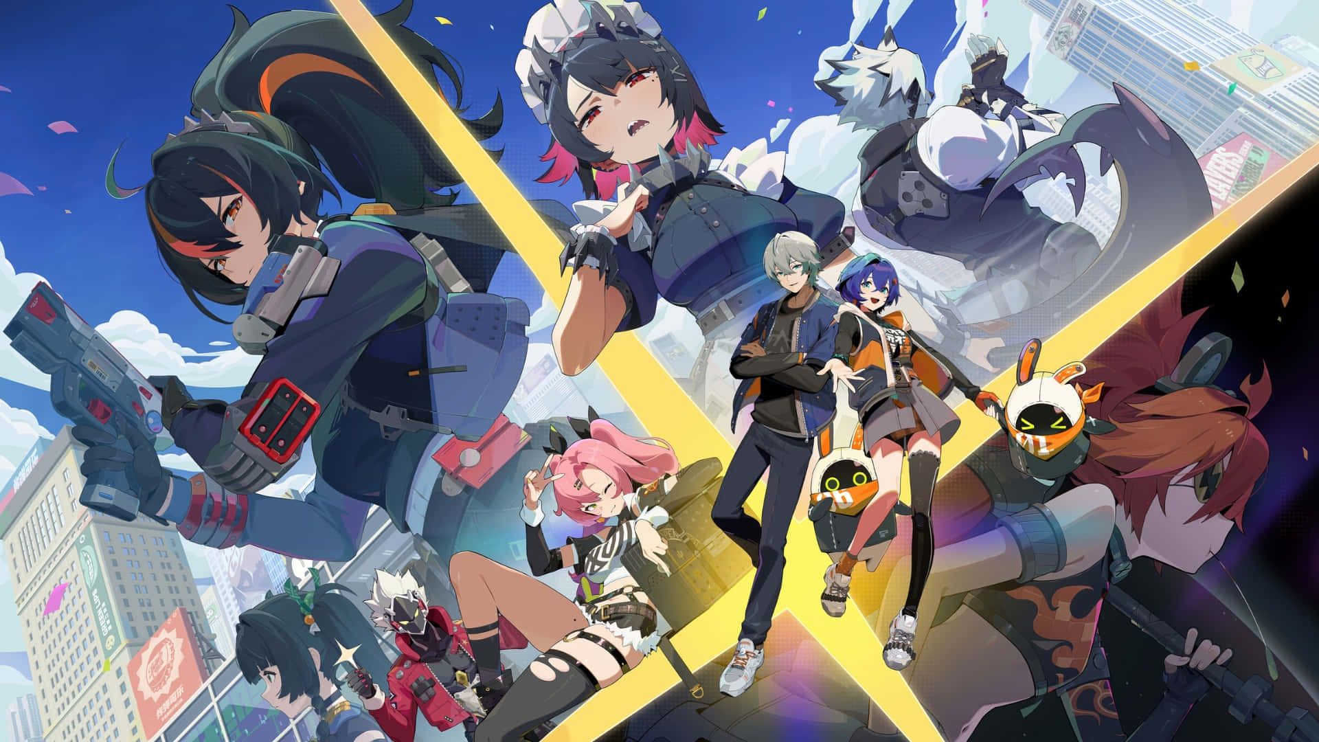 Ellen Joe, anime characters, futuristic gear, Full HD Desktop Wallpaper