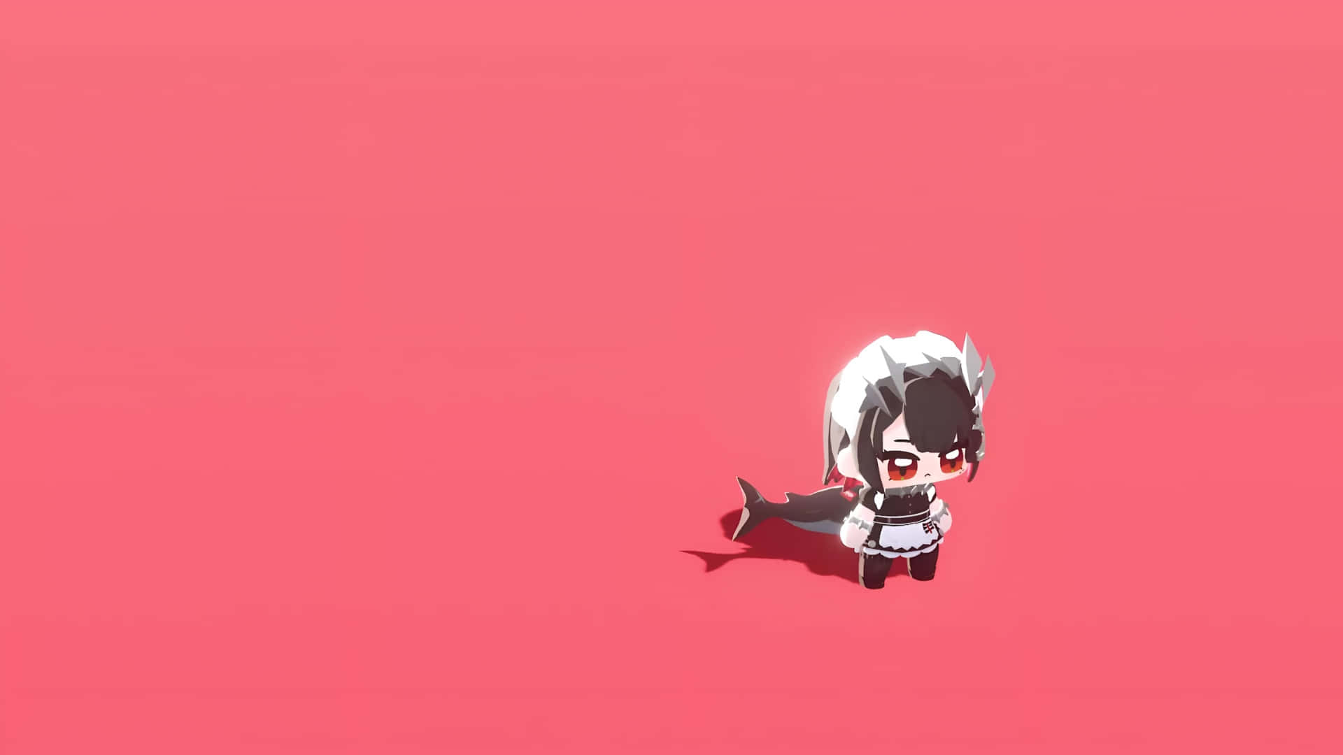 Ellen Joe, chibi-style, black and white hair, Full HD Desktop Wallpaper