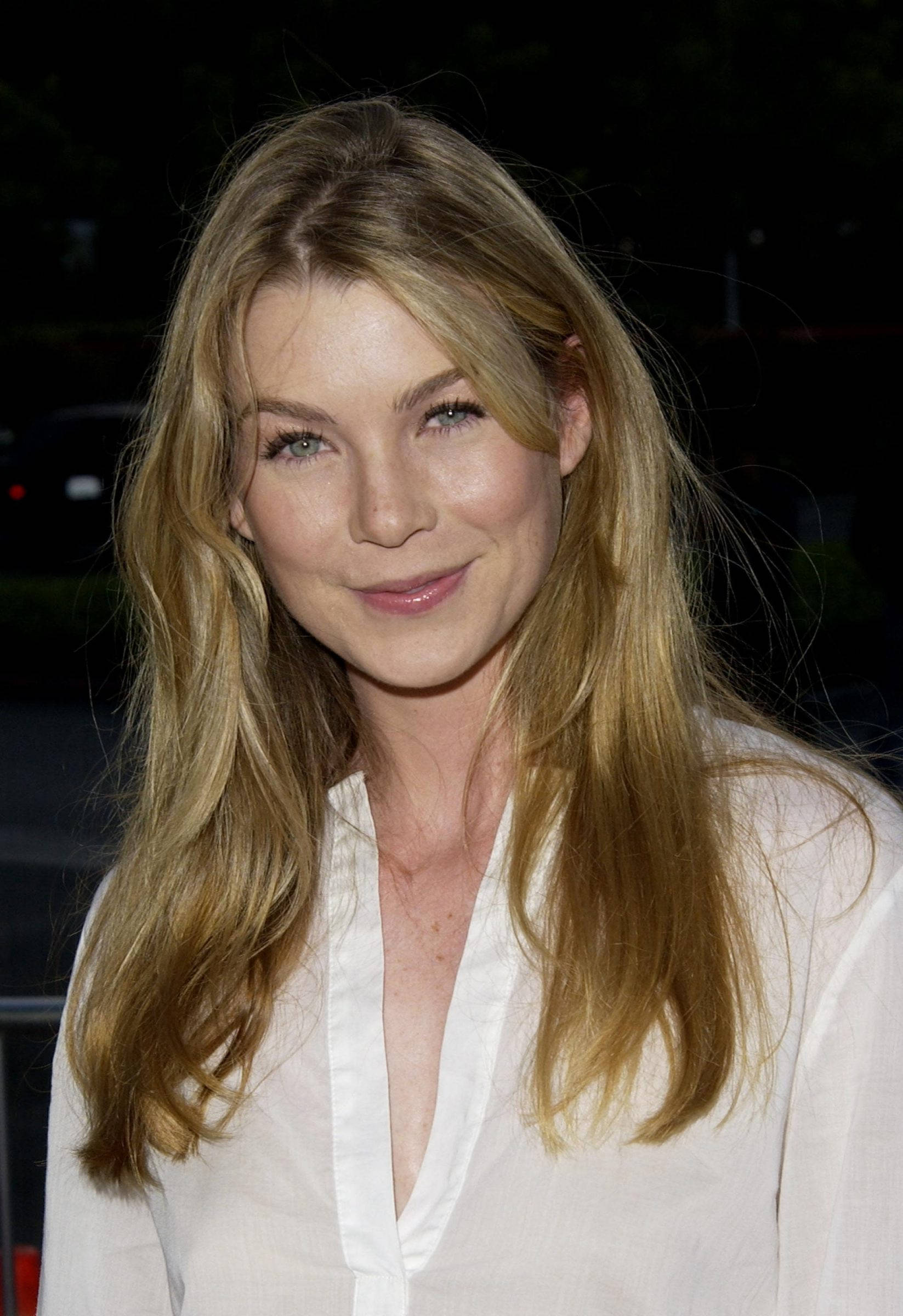 Ellen Pompeo, long blonde hair, green eyes, Full HD Phone Wallpaper