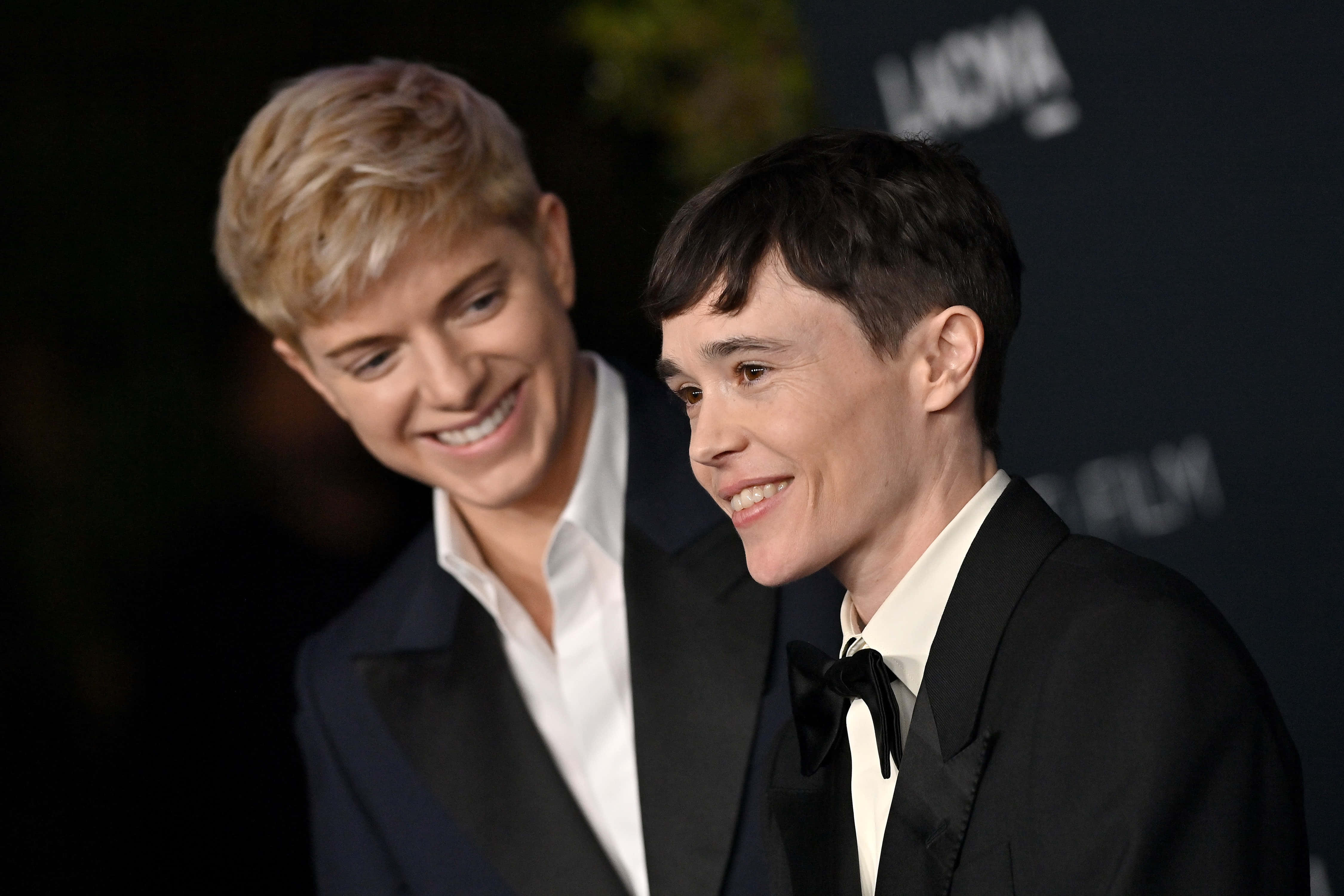 Elliot Page, formal black tuxedos, white shirts, 4K Desktop Wallpaper