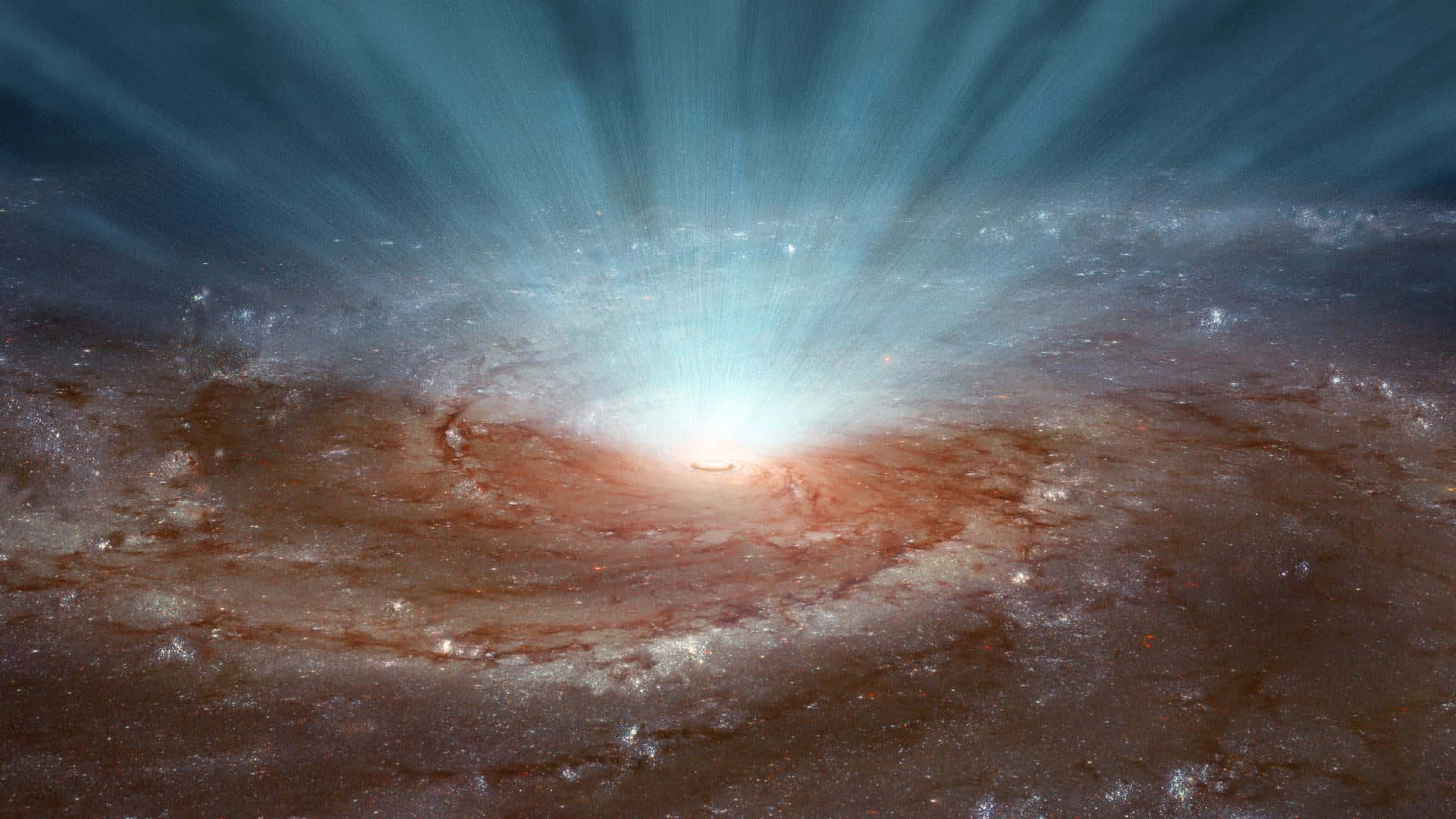 Elliptical Galaxy, blue light, core, Full HD Desktop Wallpaper