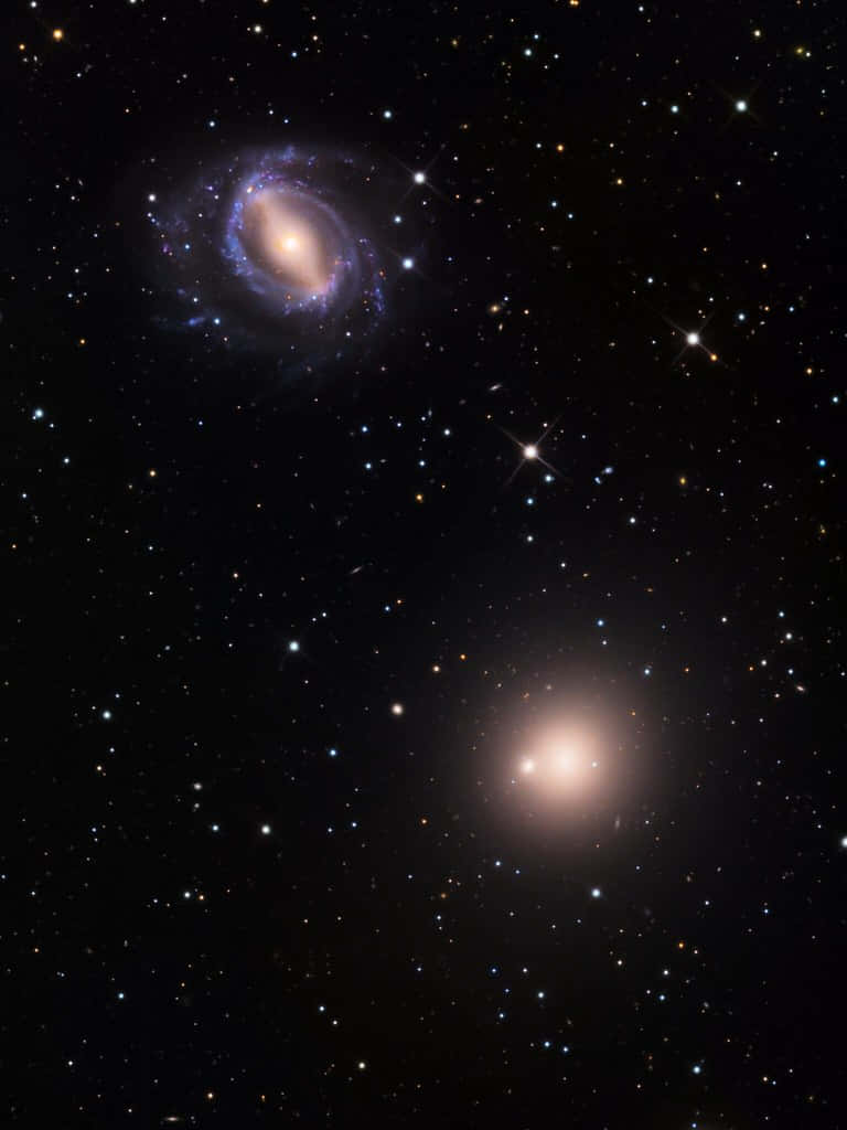 Elliptical Galaxy, purple, gold, SD Phone Wallpaper