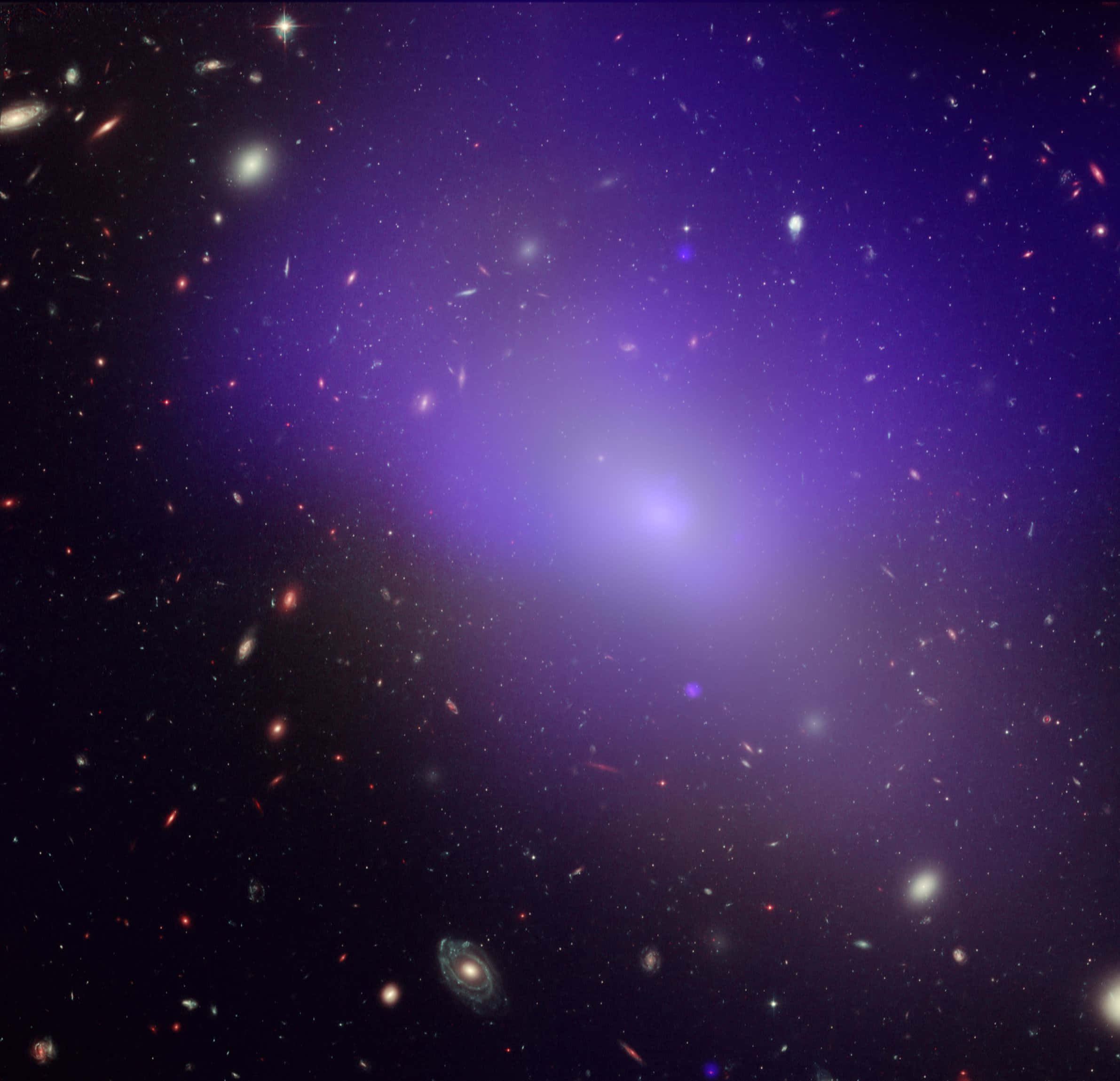 Elliptical Galaxy, deep purple, black, Full HD Desktop Wallpaper
