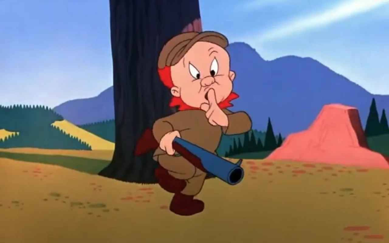 Elmer Fudd, brown outfit, blue telescope, HD Desktop Wallpaper