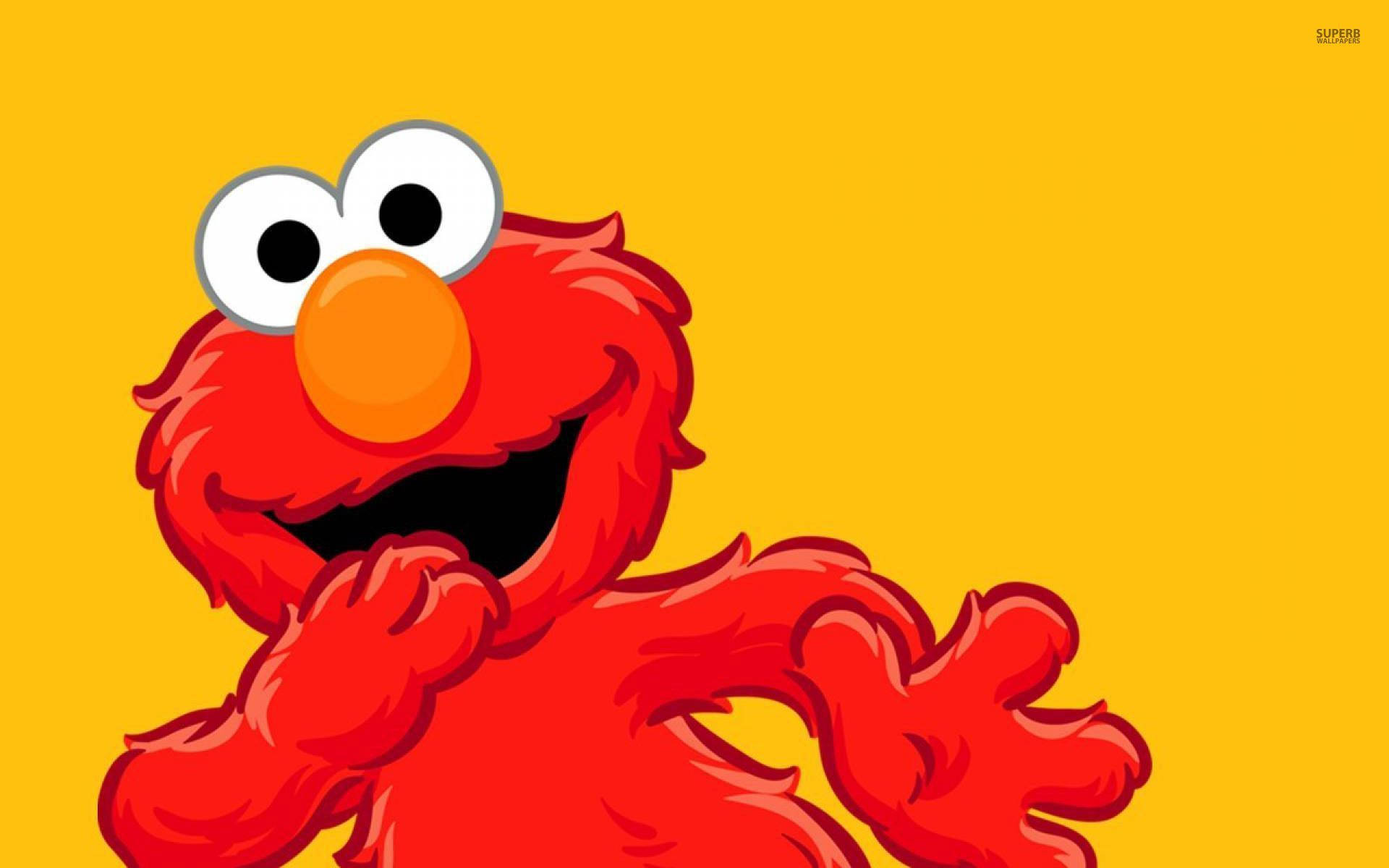 Cartoon Pastel Elmo, red furry cartoon character, big eyes, Full HD Desktop Wallpaper