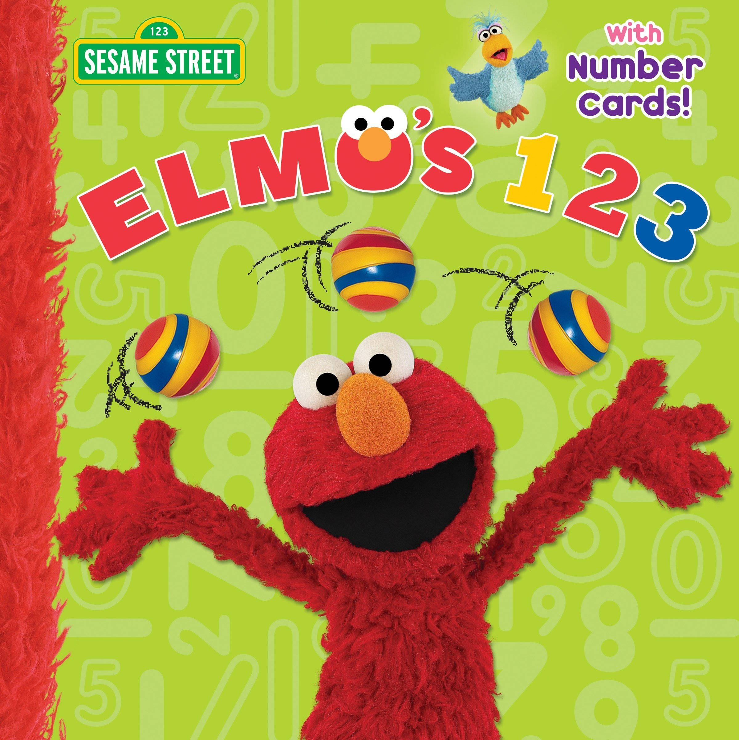 Elmo, number cards, colorful striped balls, Full HD Phone Wallpaper
