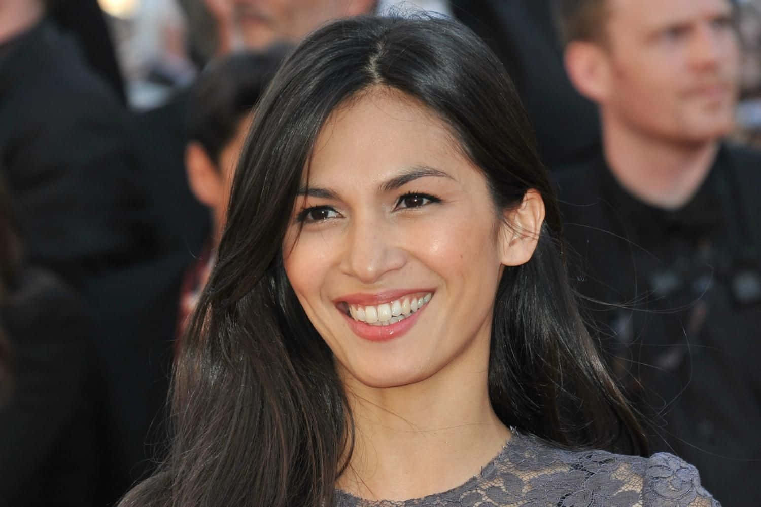 Elodie Yung, red carpet event, long dark hair, HD Desktop Wallpaper