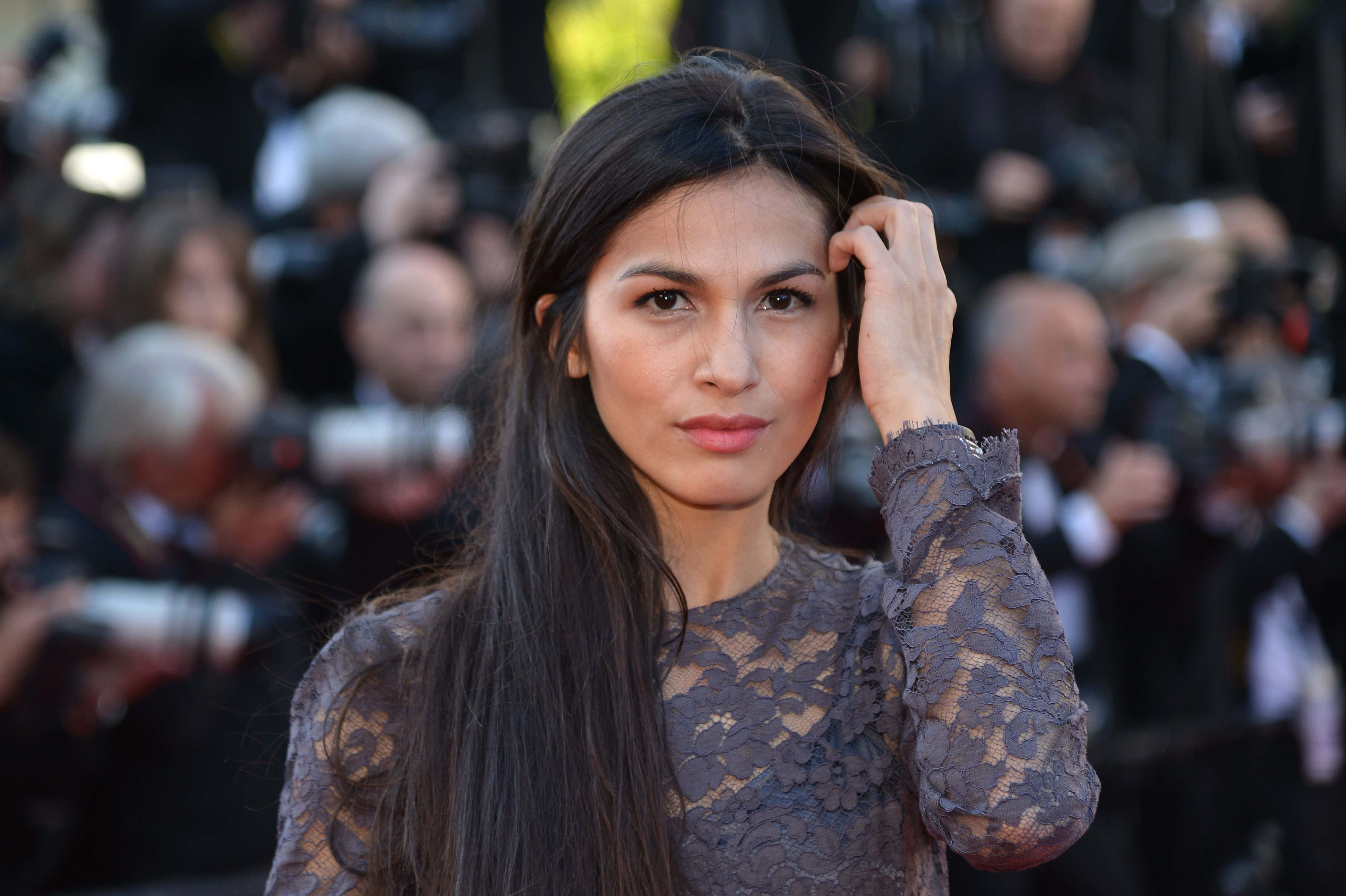 Elodie Yung, red carpet event, dark lace dress, 4K Desktop Wallpaper