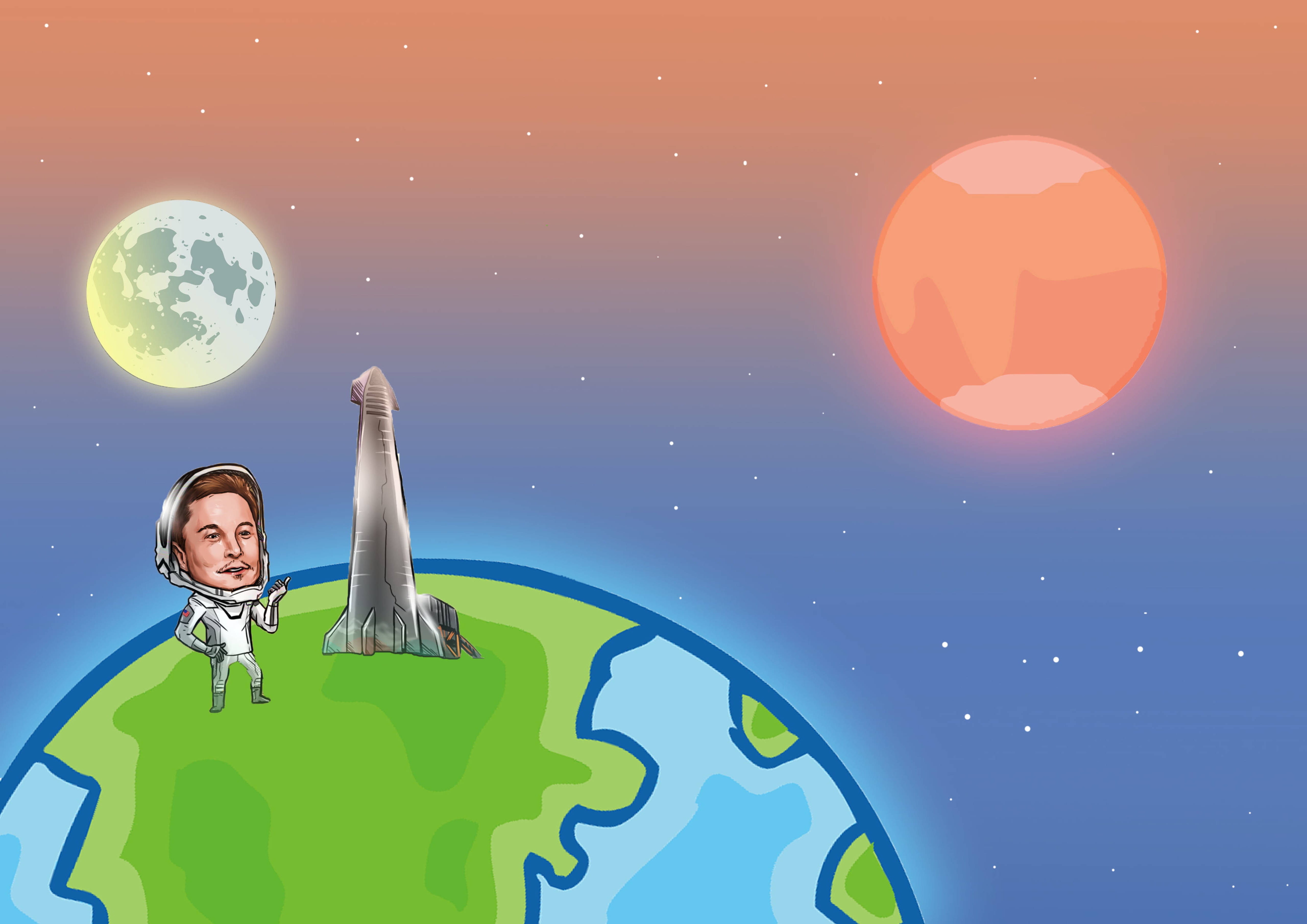 Elon Musk, spacesuit, rocket, 5K Desktop Wallpaper