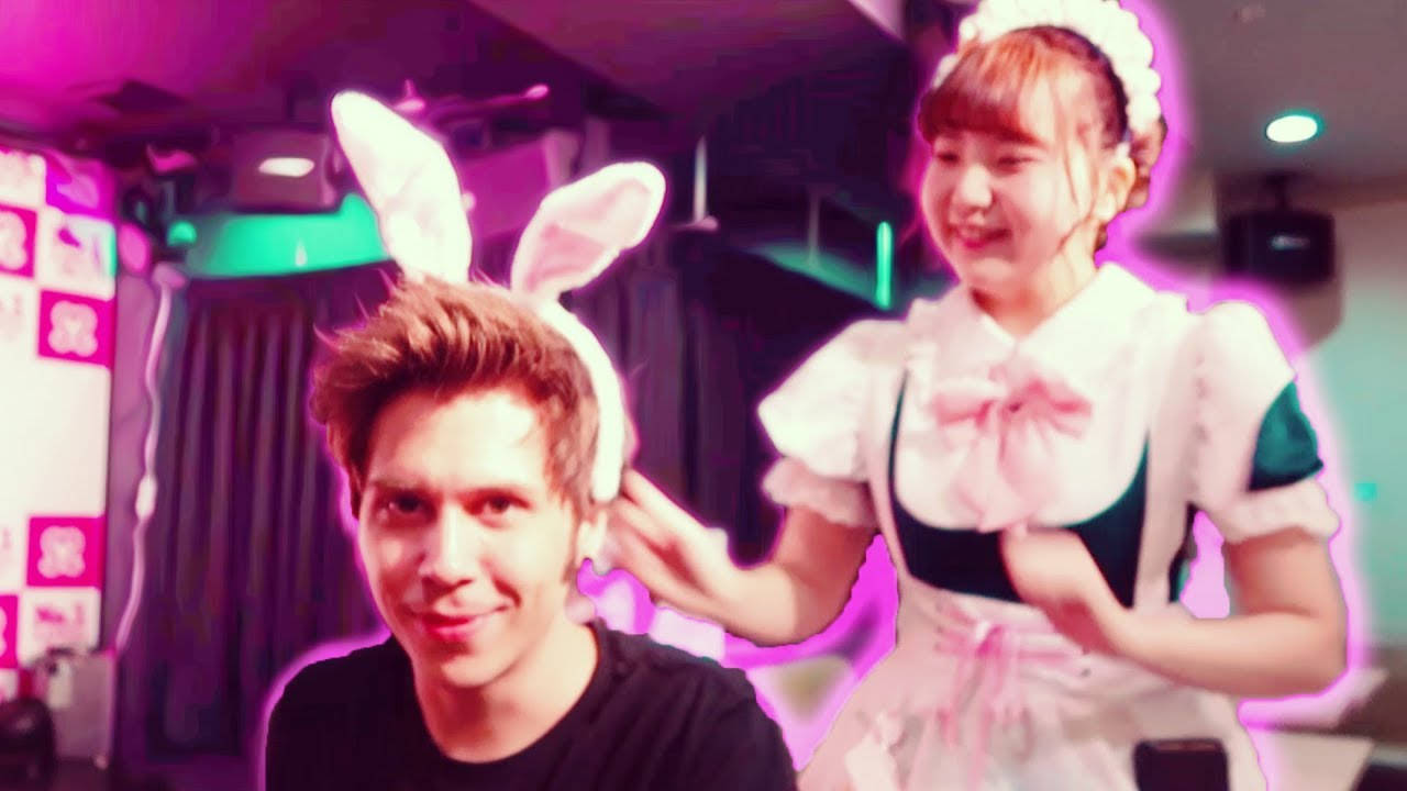 elrubiusomg, bunny ears, neon lights, HD Desktop Wallpaper
