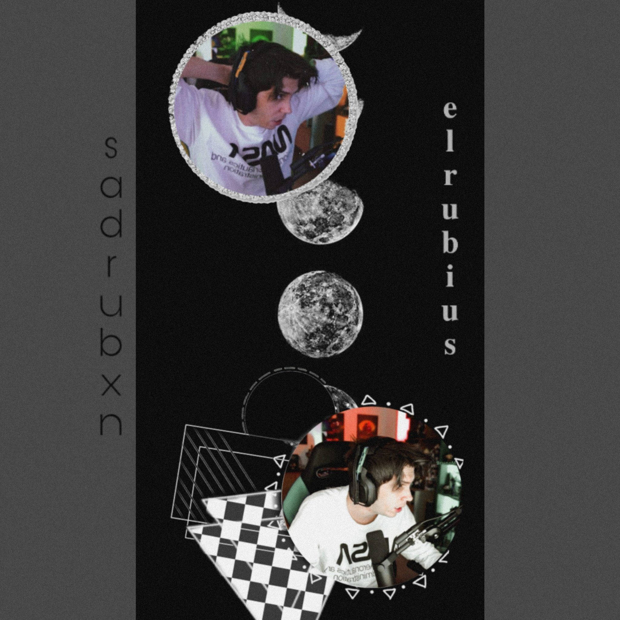 ElrubiusOMG, circular photos, young man gaming, Full HD Desktop Wallpaper